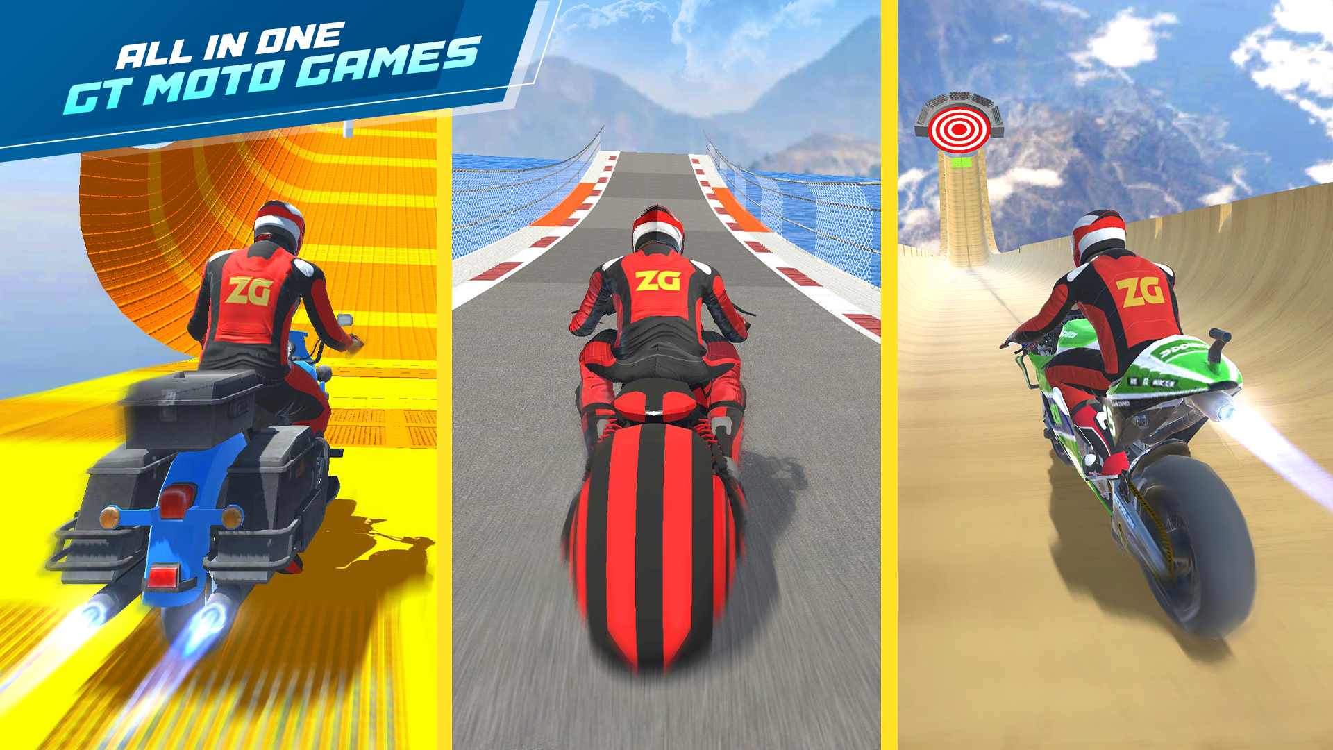 اسکرین شات 3 بازی GT Moto Stunt 3D: Driving Game