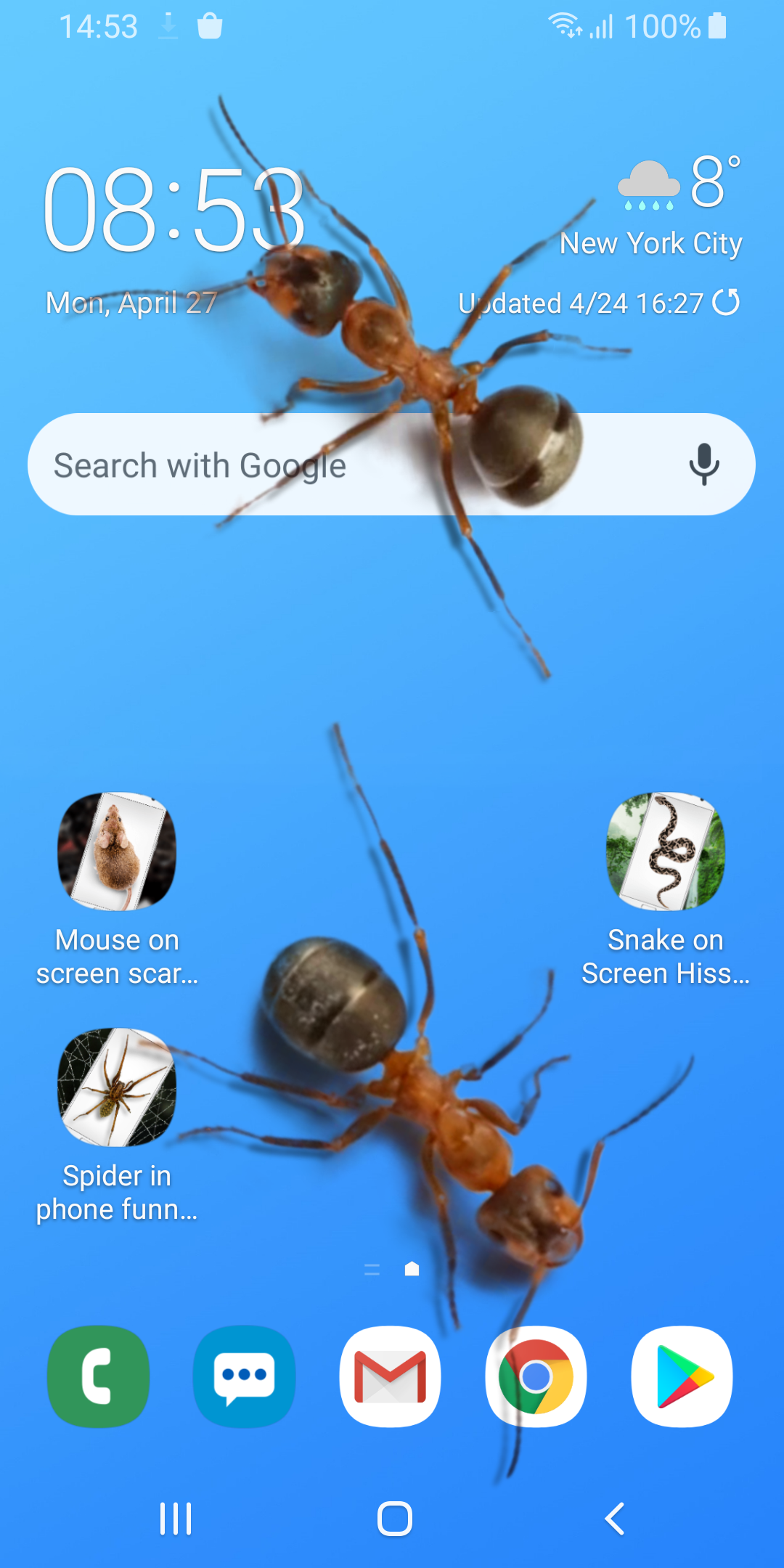 اسکرین شات 1 برنامه Ants on Screen Funny Joke