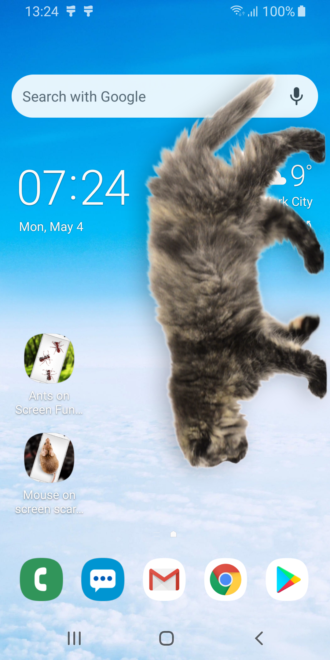 اسکرین شات 3 برنامه Cat Walks in Phone Cute Joke