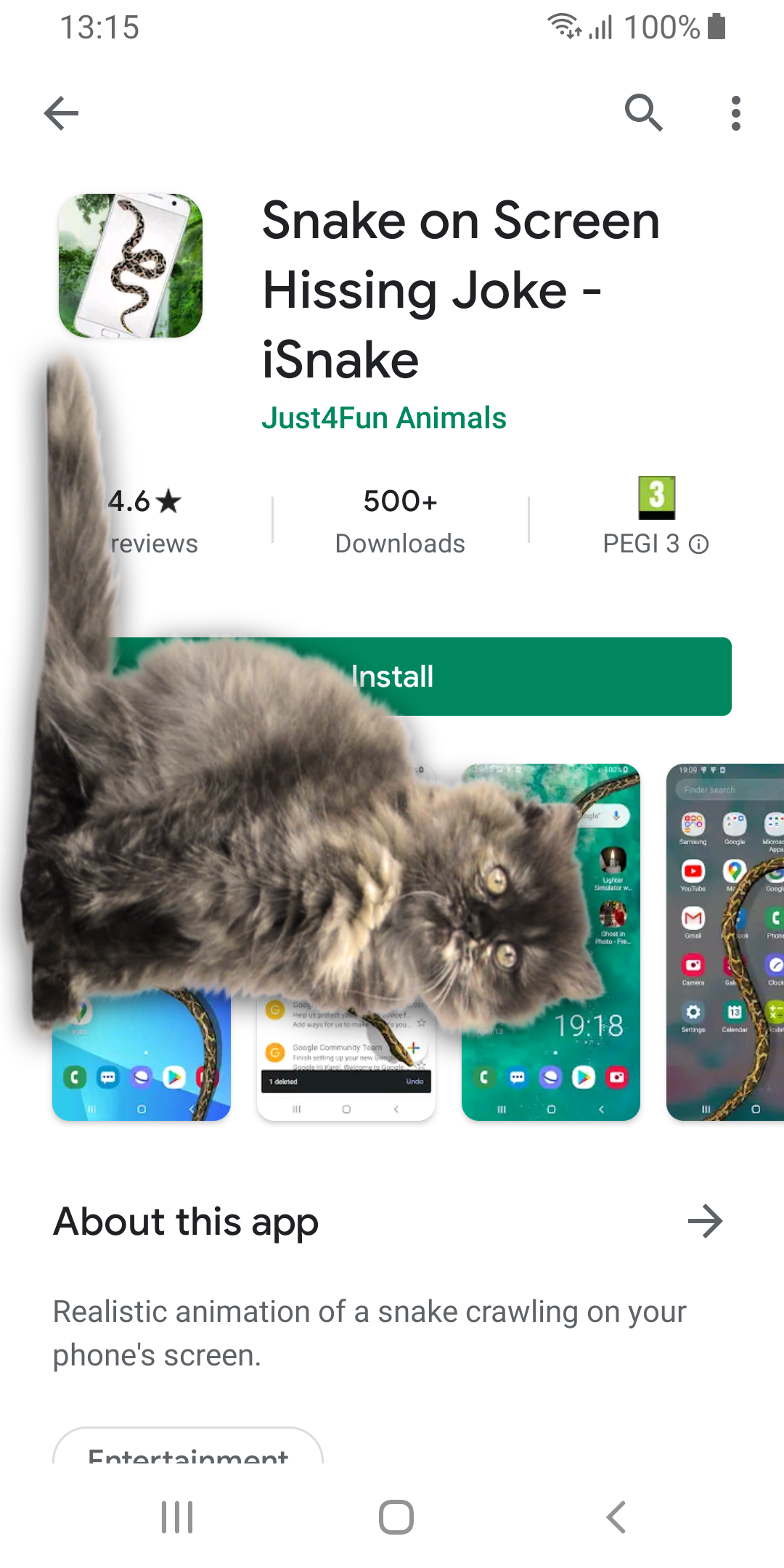 اسکرین شات 2 برنامه Cat Walks in Phone Cute Joke