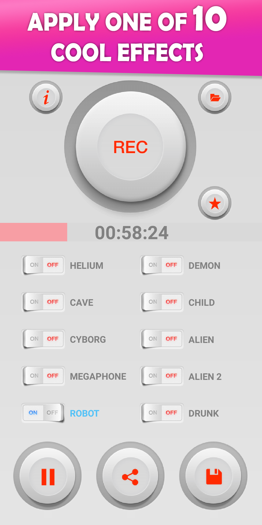 اسکرین شات 2 برنامه Voice Changer - Audio Effects