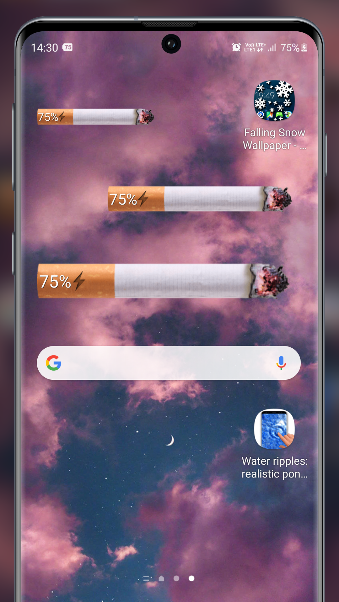 اسکرین شات 1 برنامه Cigarette Smoking - Battery