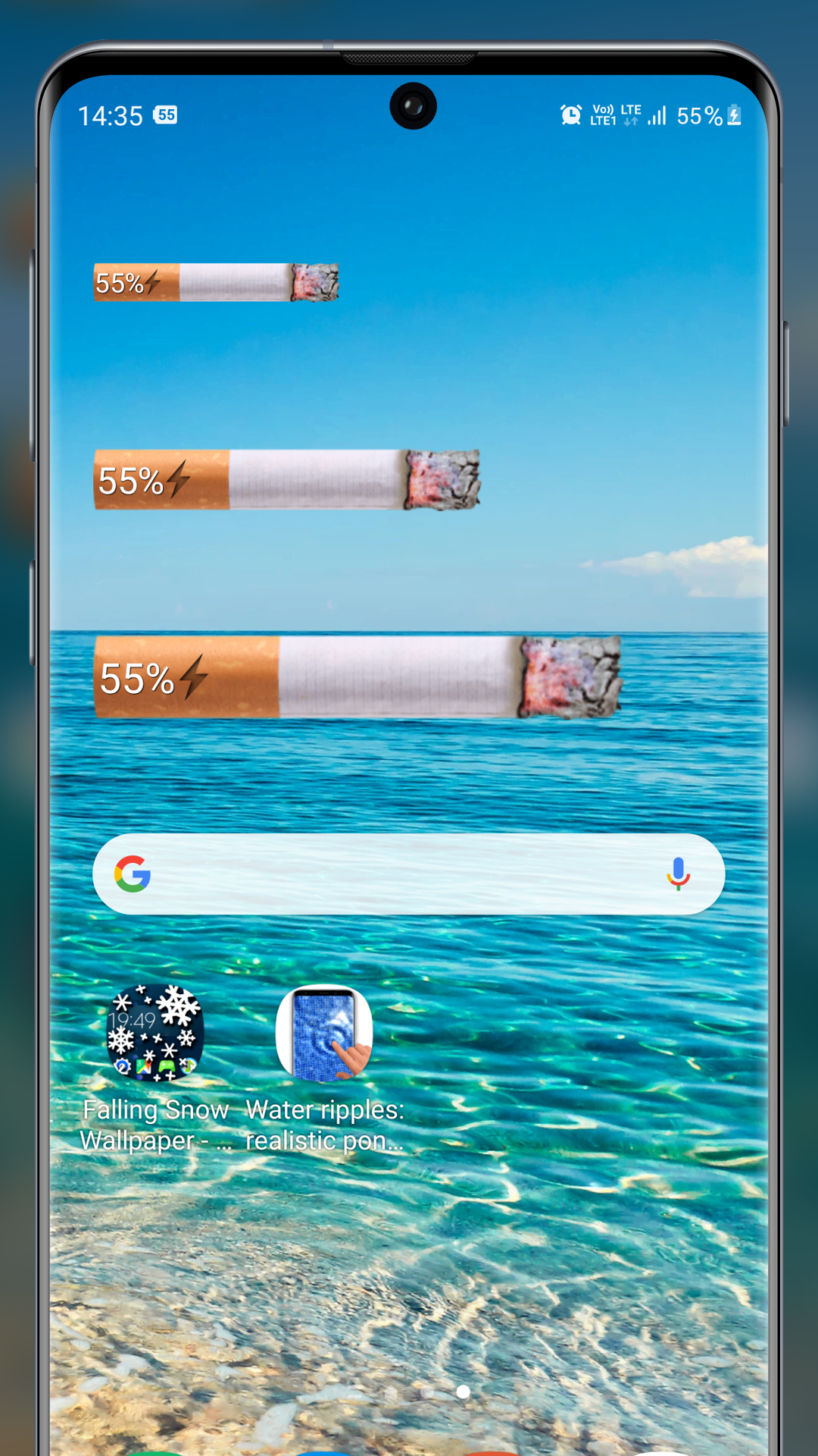 اسکرین شات 2 برنامه Cigarette Smoking - Battery