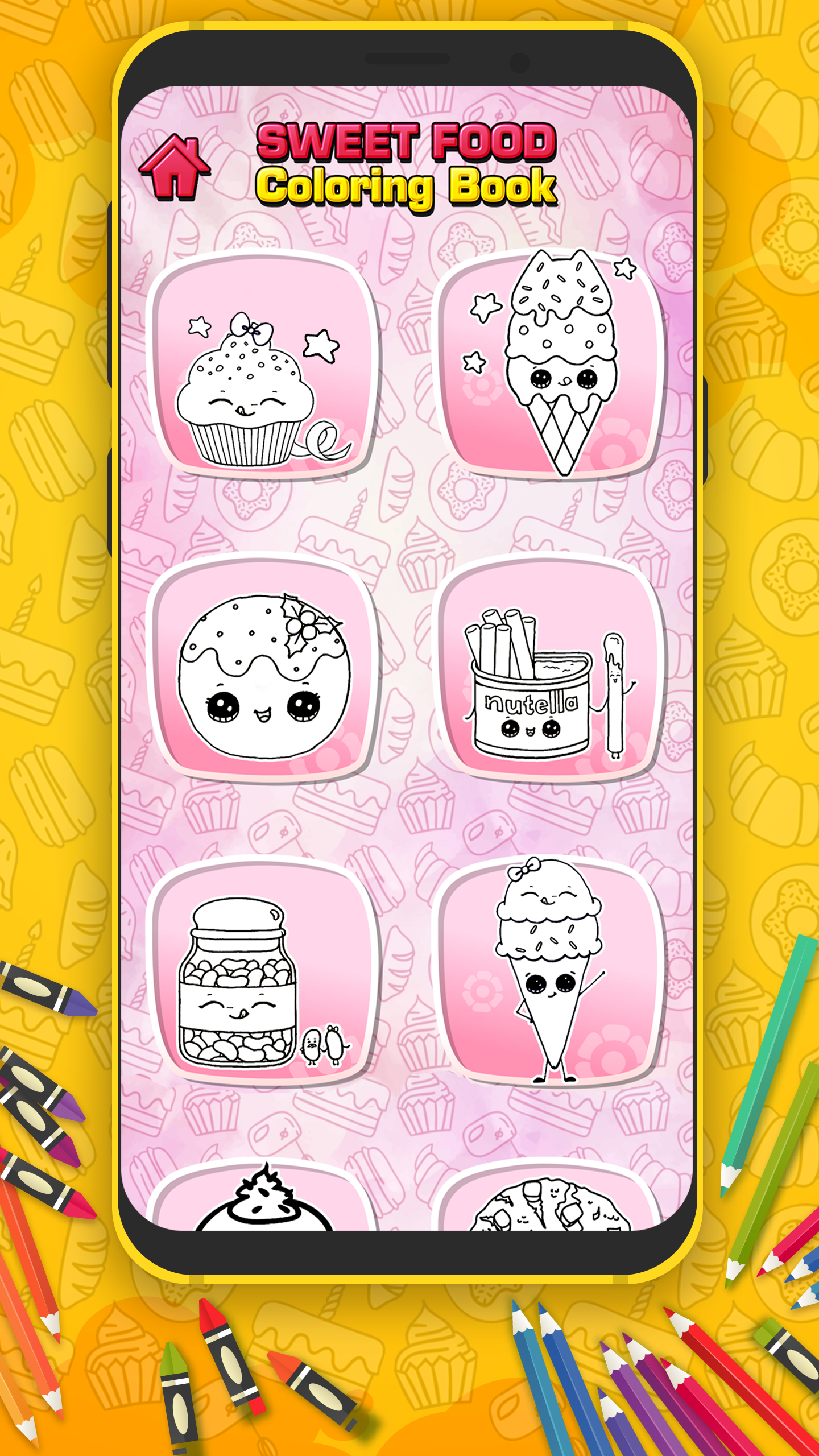 اسکرین شات 2 برنامه Cute Sweet Food Coloring Book
