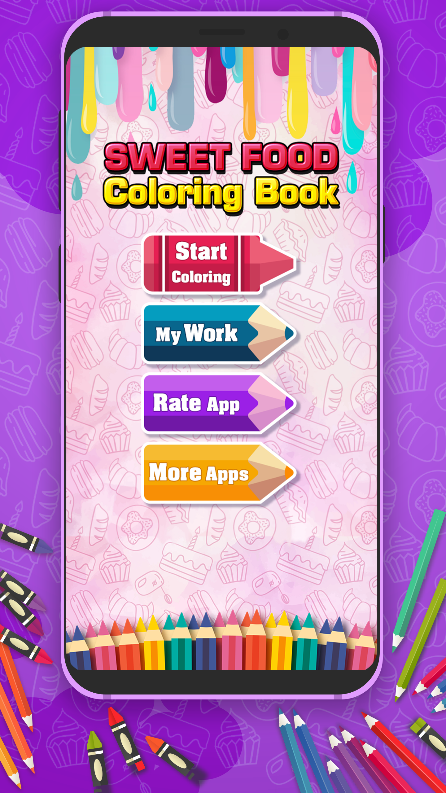 اسکرین شات 1 برنامه Cute Sweet Food Coloring Book
