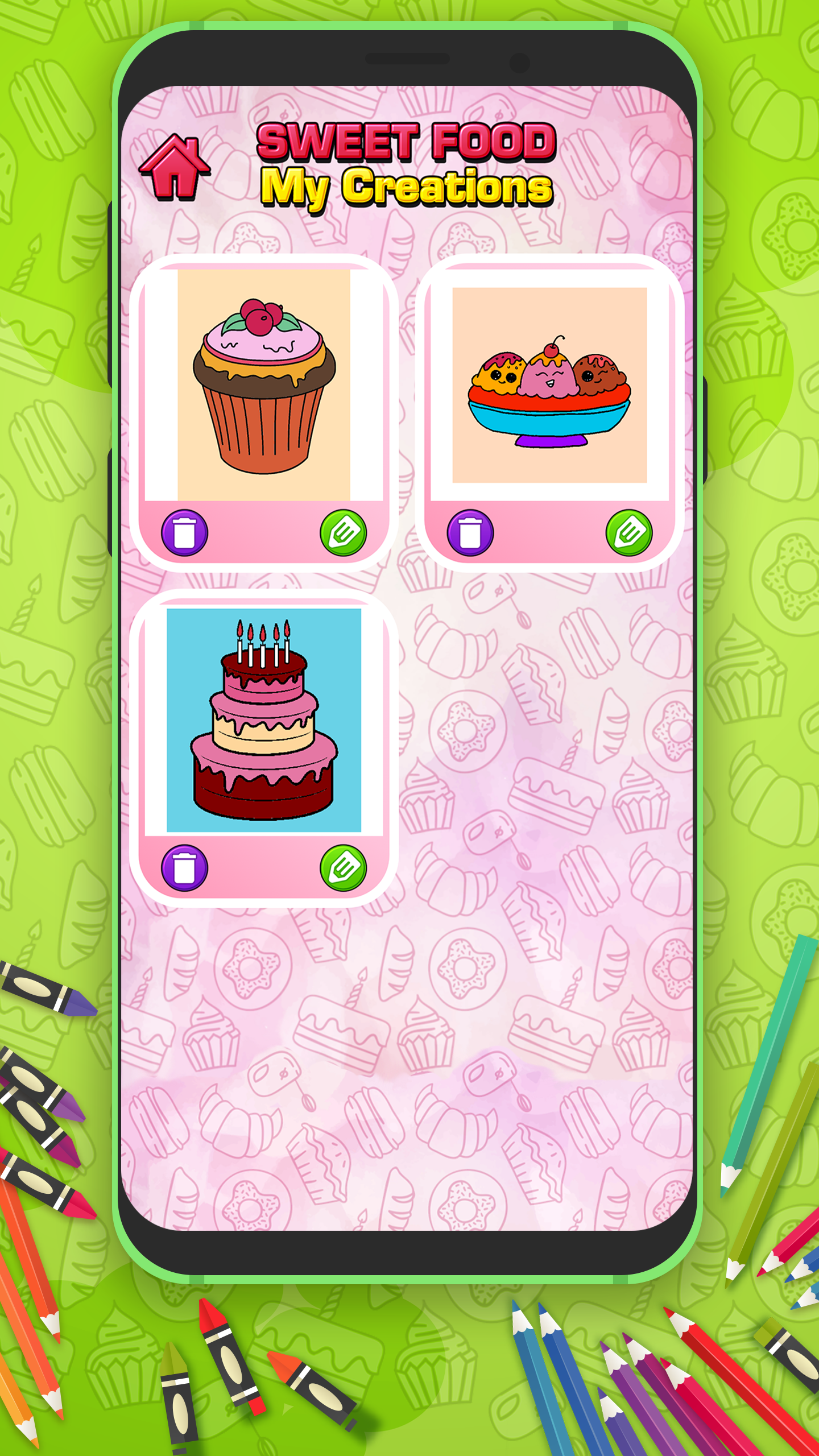 اسکرین شات 7 برنامه Cute Sweet Food Coloring Book