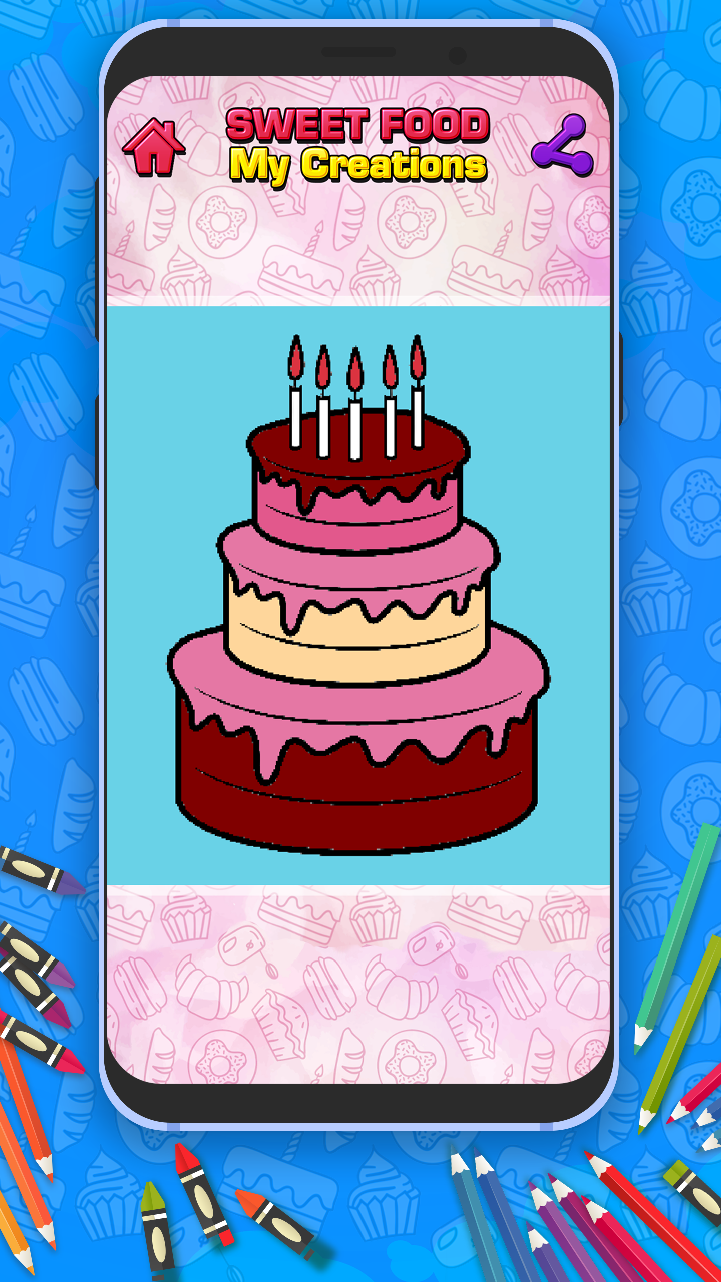 اسکرین شات 8 برنامه Cute Sweet Food Coloring Book