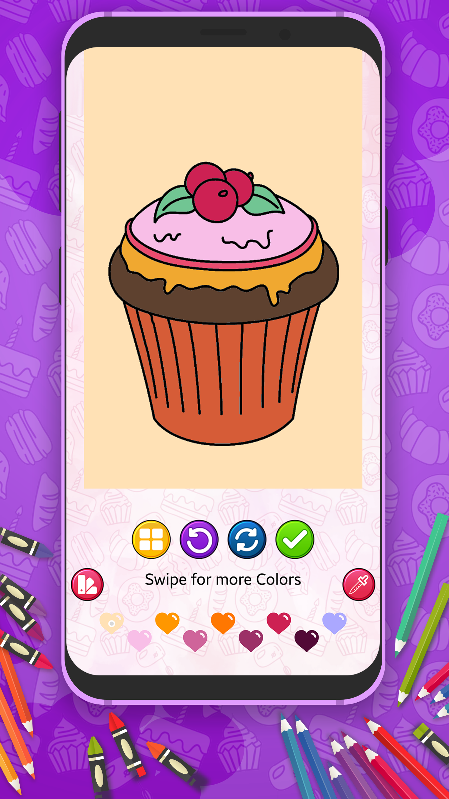 اسکرین شات 6 برنامه Cute Sweet Food Coloring Book