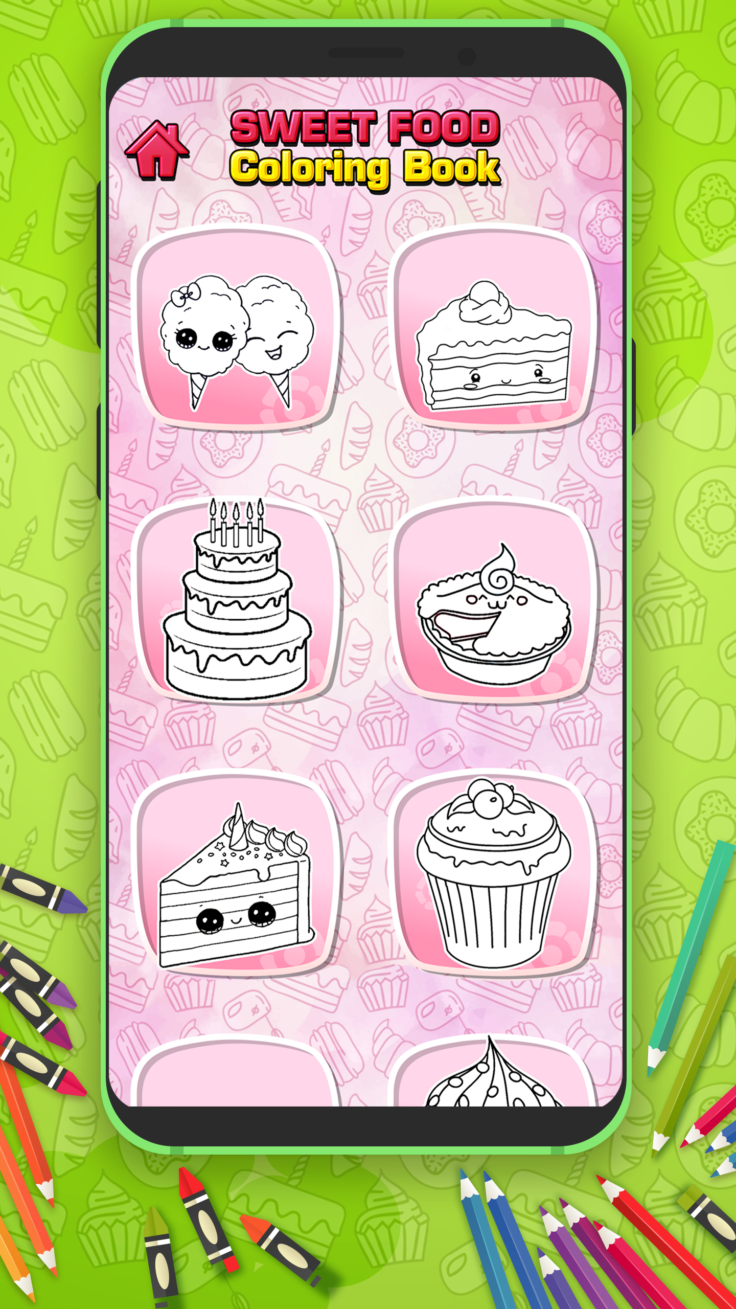 اسکرین شات 3 برنامه Cute Sweet Food Coloring Book