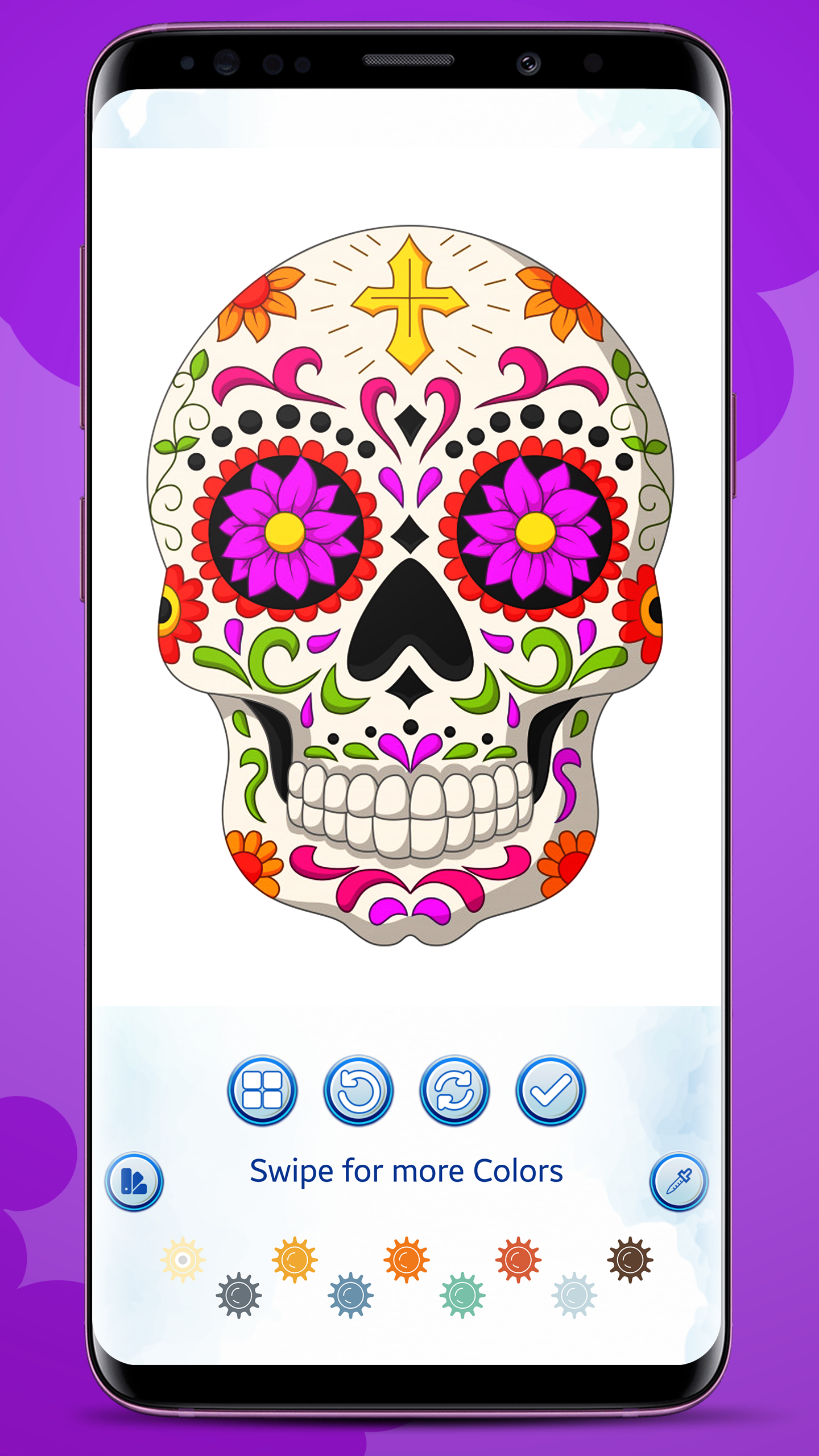 اسکرین شات 4 برنامه Sugar Skull Coloring Book
