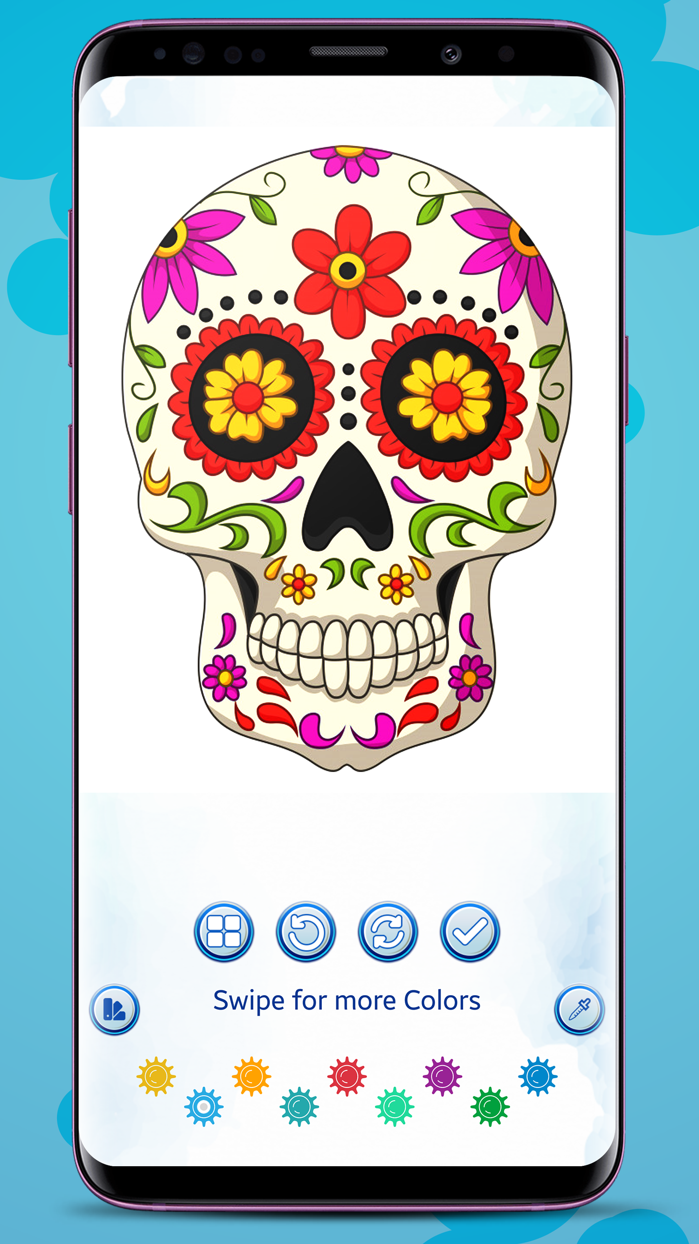 اسکرین شات 5 برنامه Sugar Skull Coloring Book