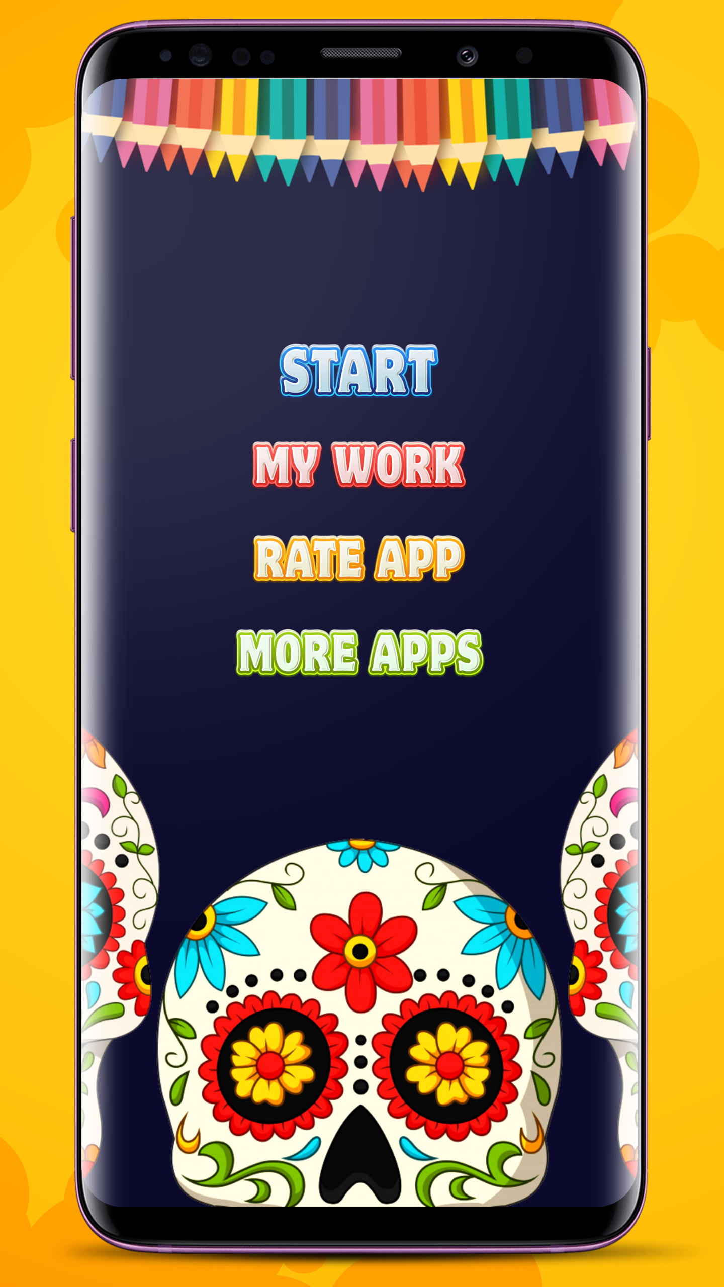 اسکرین شات 1 برنامه Sugar Skull Coloring Book