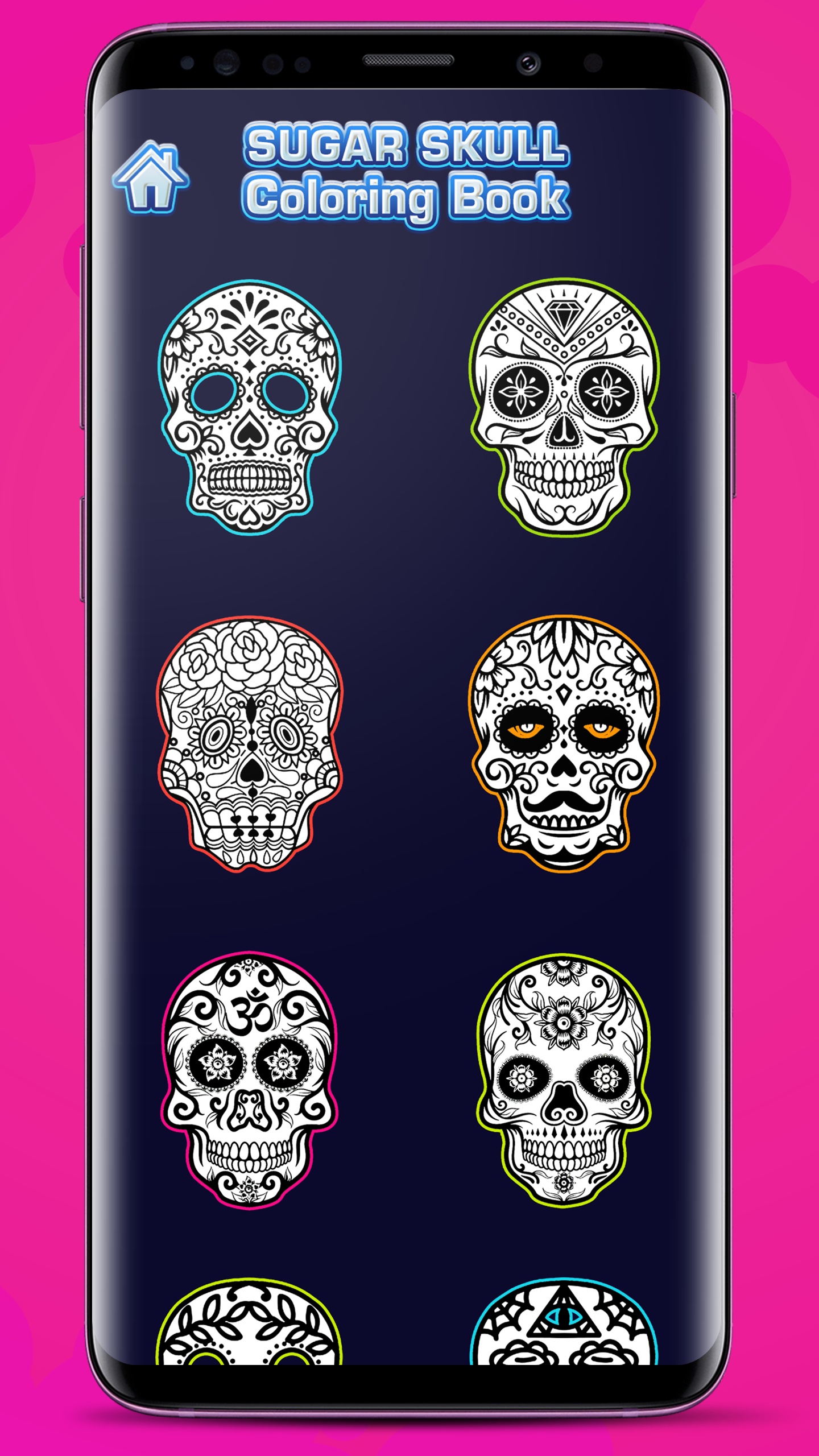 اسکرین شات 2 برنامه Sugar Skull Coloring Book