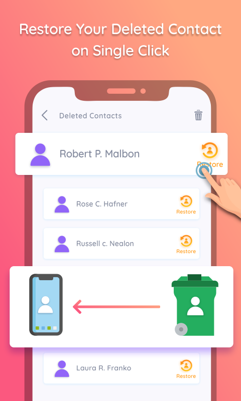 اسکرین شات 2 برنامه Deleted Contact Recovery