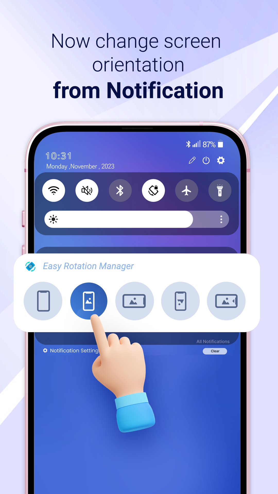 اسکرین شات 1 برنامه Easy Screen Rotation Manager