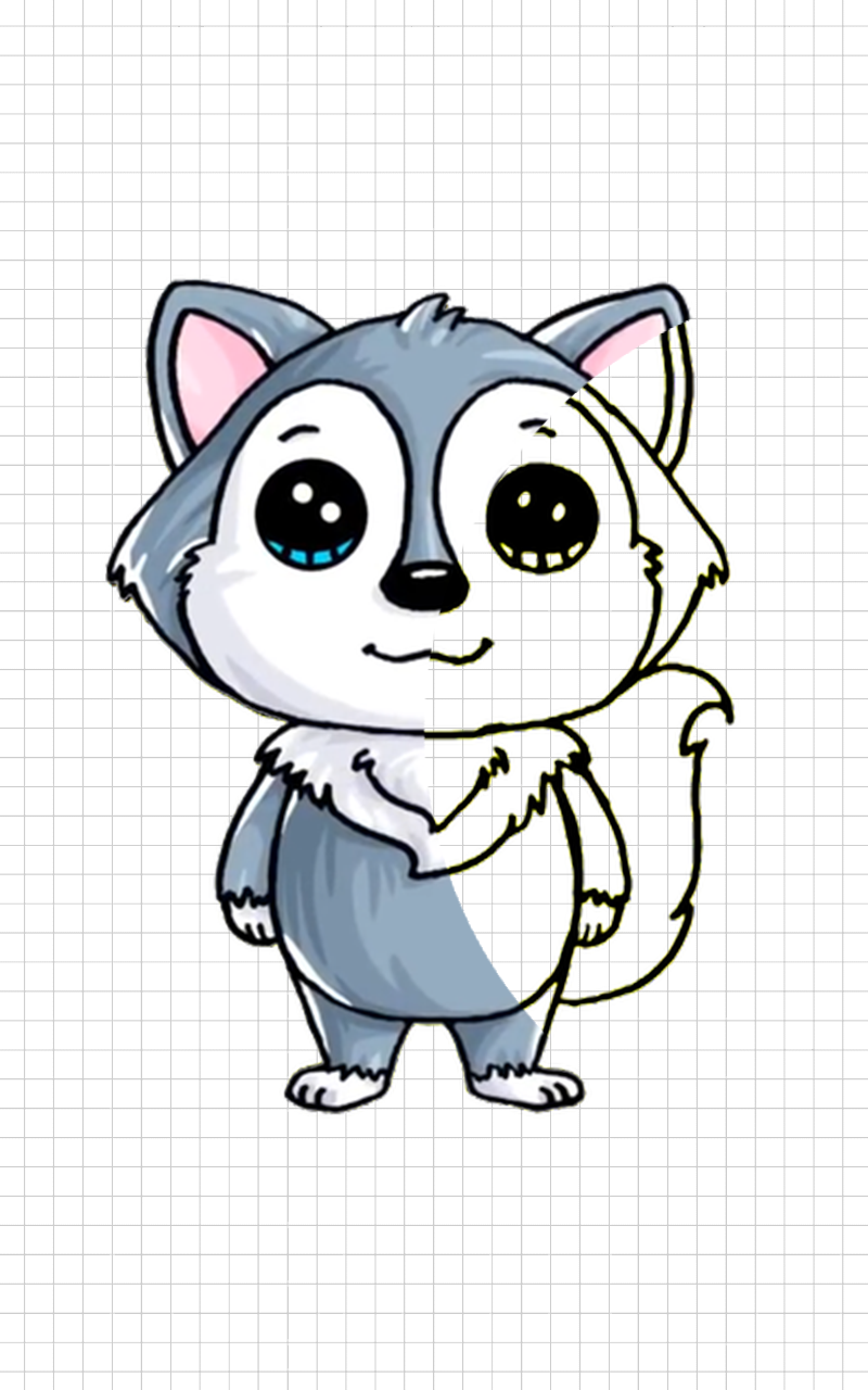 اسکرین شات 1 برنامه How to Draw Kawaii animals Drawing Tutorial