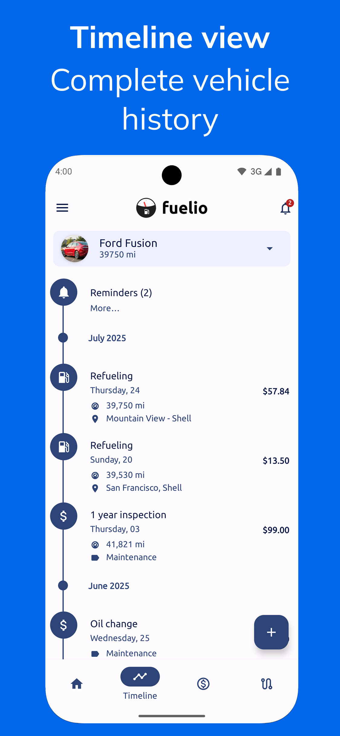 اسکرین شات 6 برنامه Fuelio: gas log & gas prices