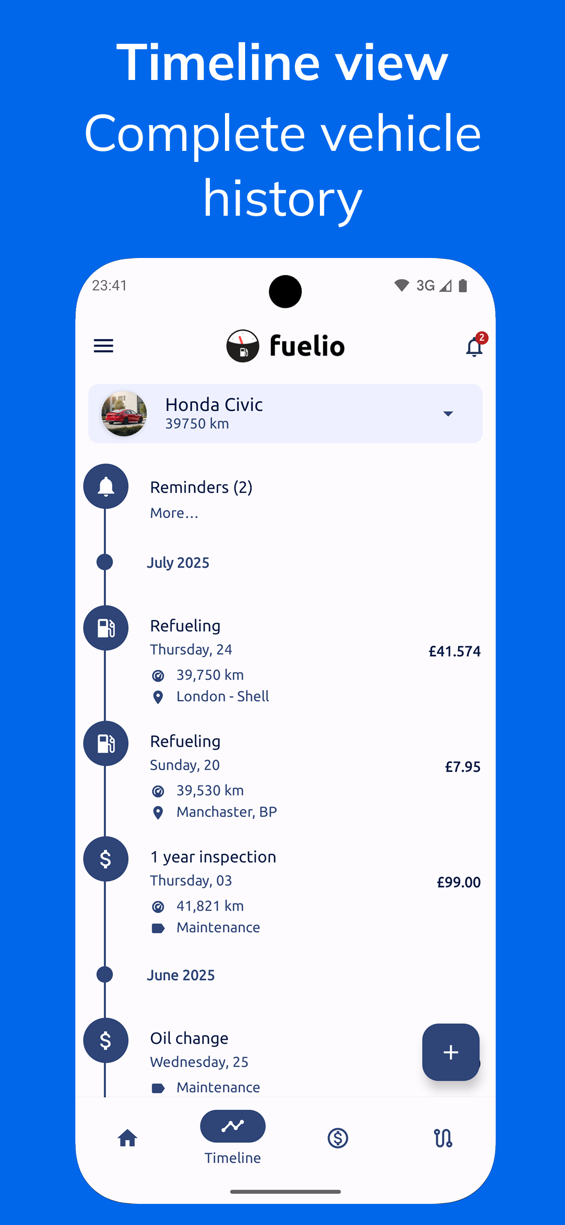 اسکرین شات 6 برنامه Fuelio: Fuel log & fuel prices