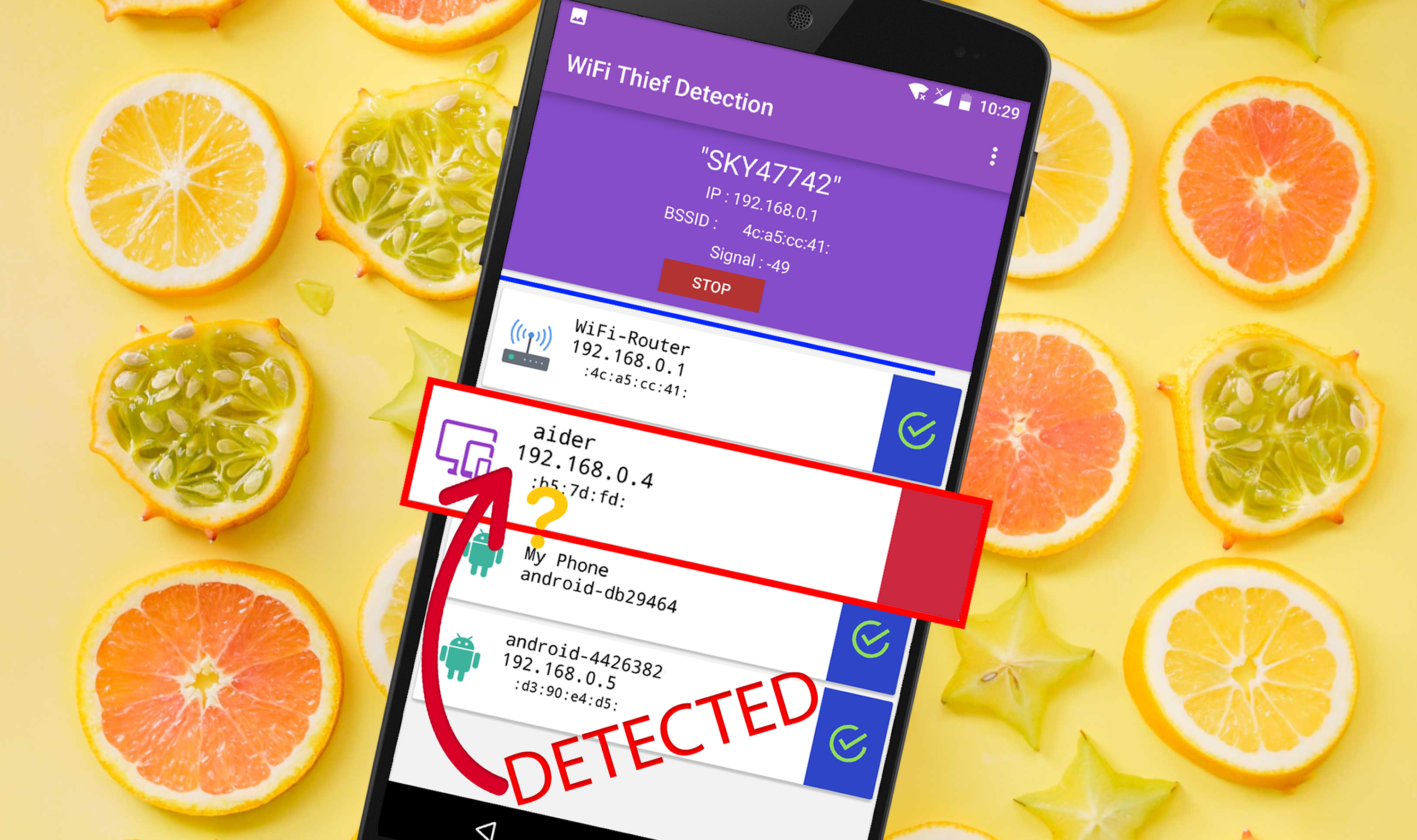 اسکرین شات 1 برنامه WiFi Thief Detection