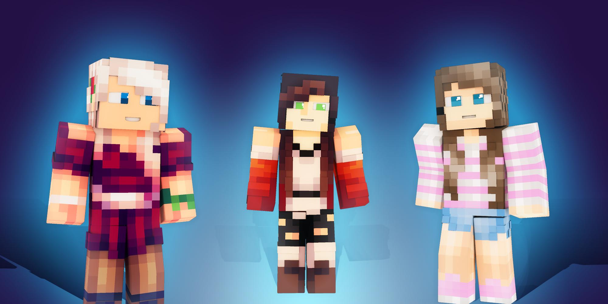 اسکرین شات 3 برنامه Minecraft Skins: Girl clothes