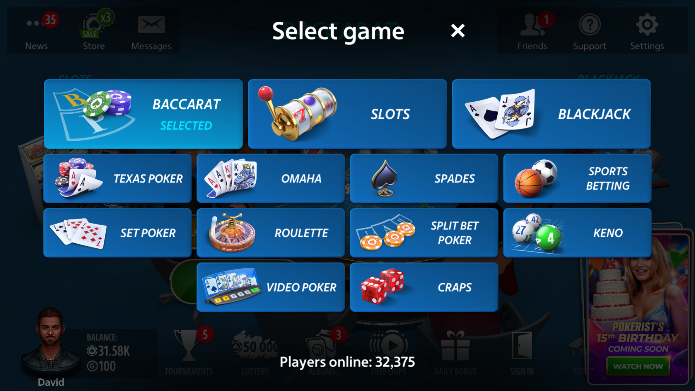 اسکرین شات 6 بازی Baccarat Online: Baccarist