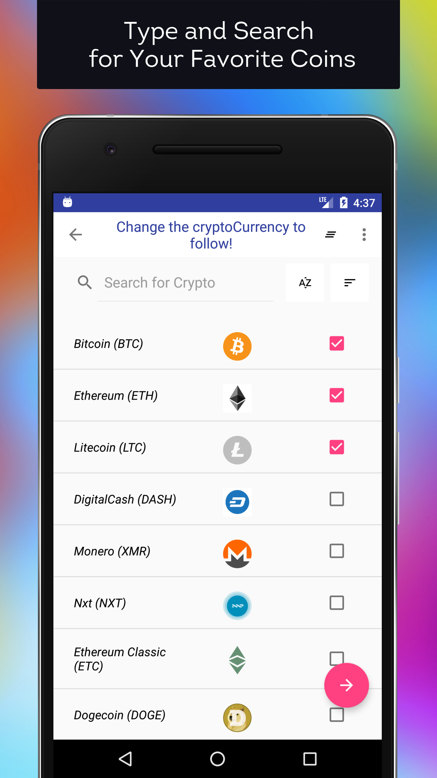 اسکرین شات 1 برنامه Bitcoin & Cryptocurrency