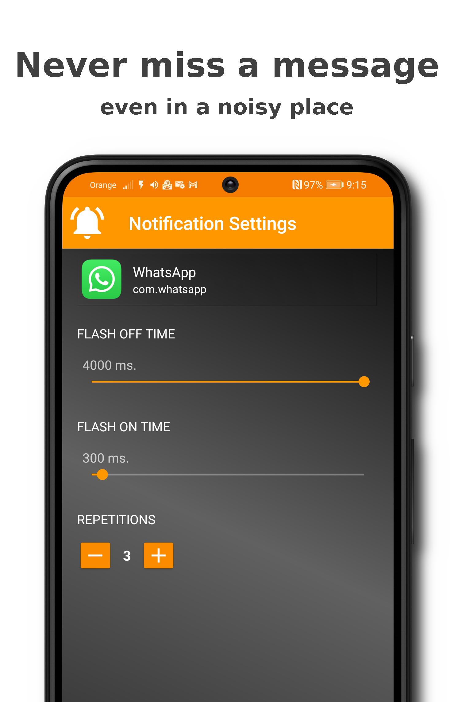 اسکرین شات 3 برنامه Flashlight Ringtone