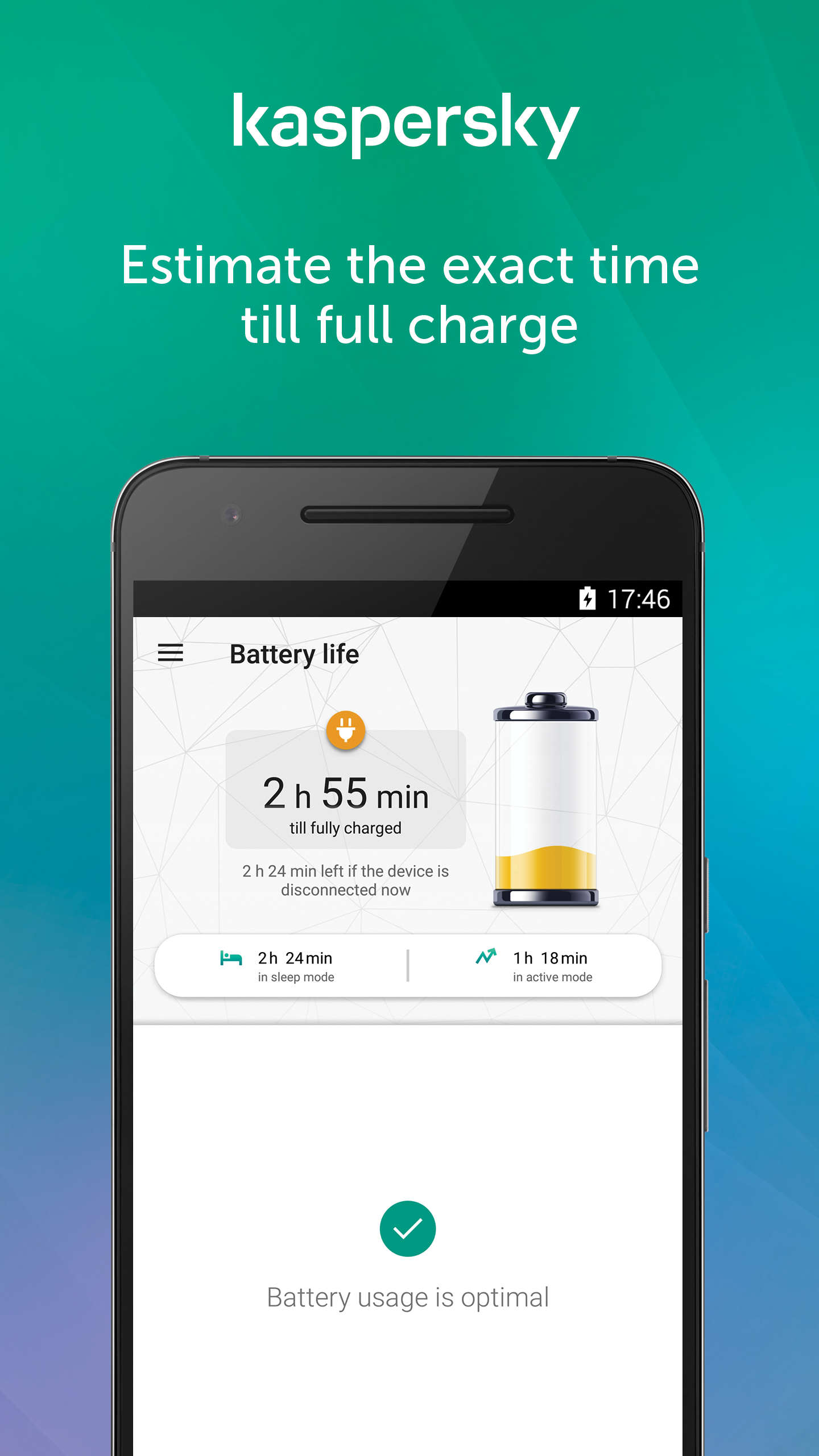 اسکرین شات 3 برنامه Kaspersky Battery Life: Saver & Booster