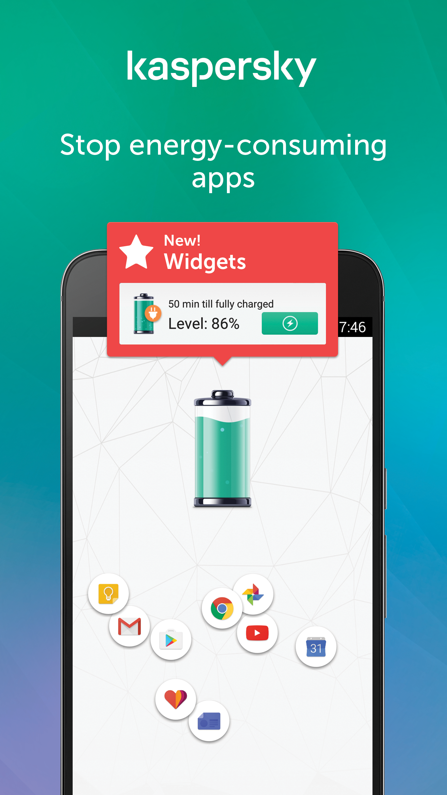 اسکرین شات 1 برنامه Kaspersky Battery Life: Saver & Booster