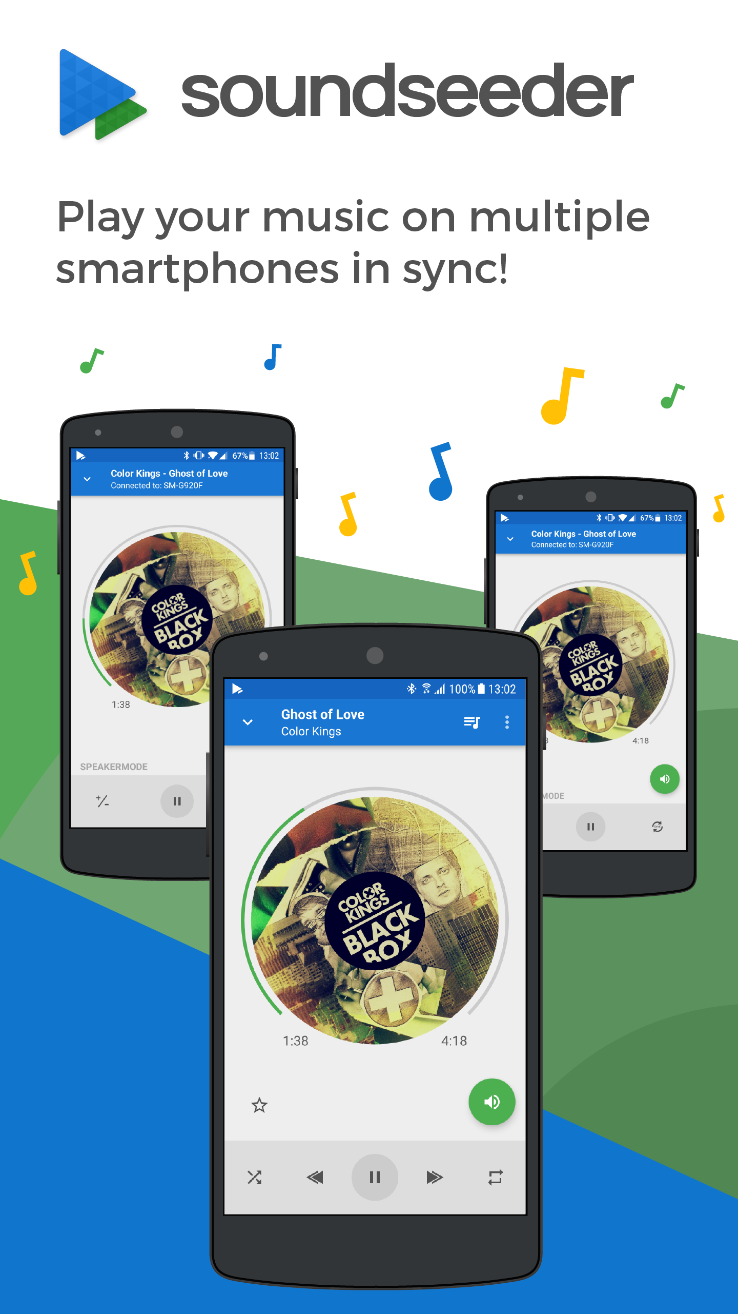 اسکرین شات 1 برنامه SoundSeeder - Synced Music