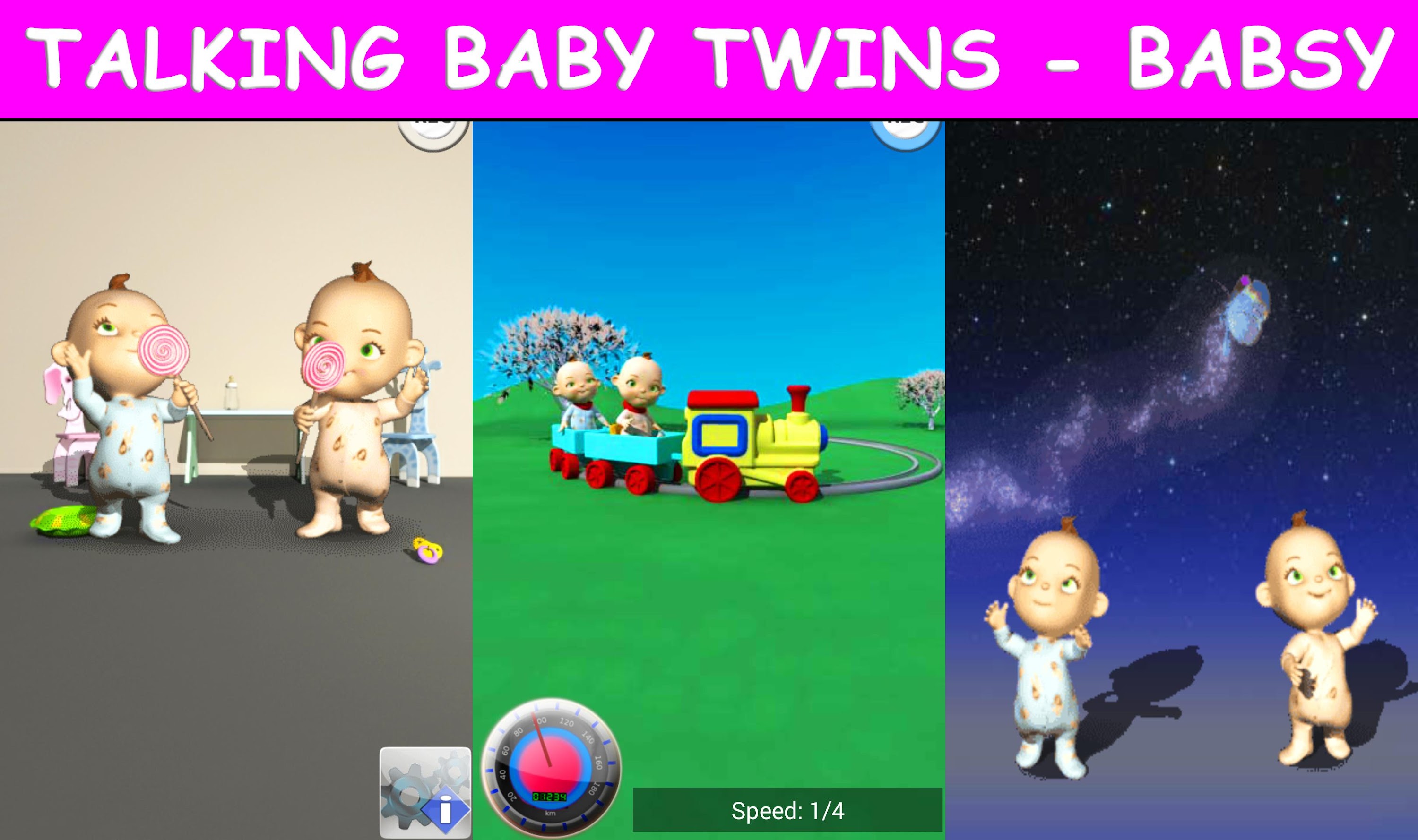 اسکرین شات 2 برنامه Talking Baby Twins - Babsy