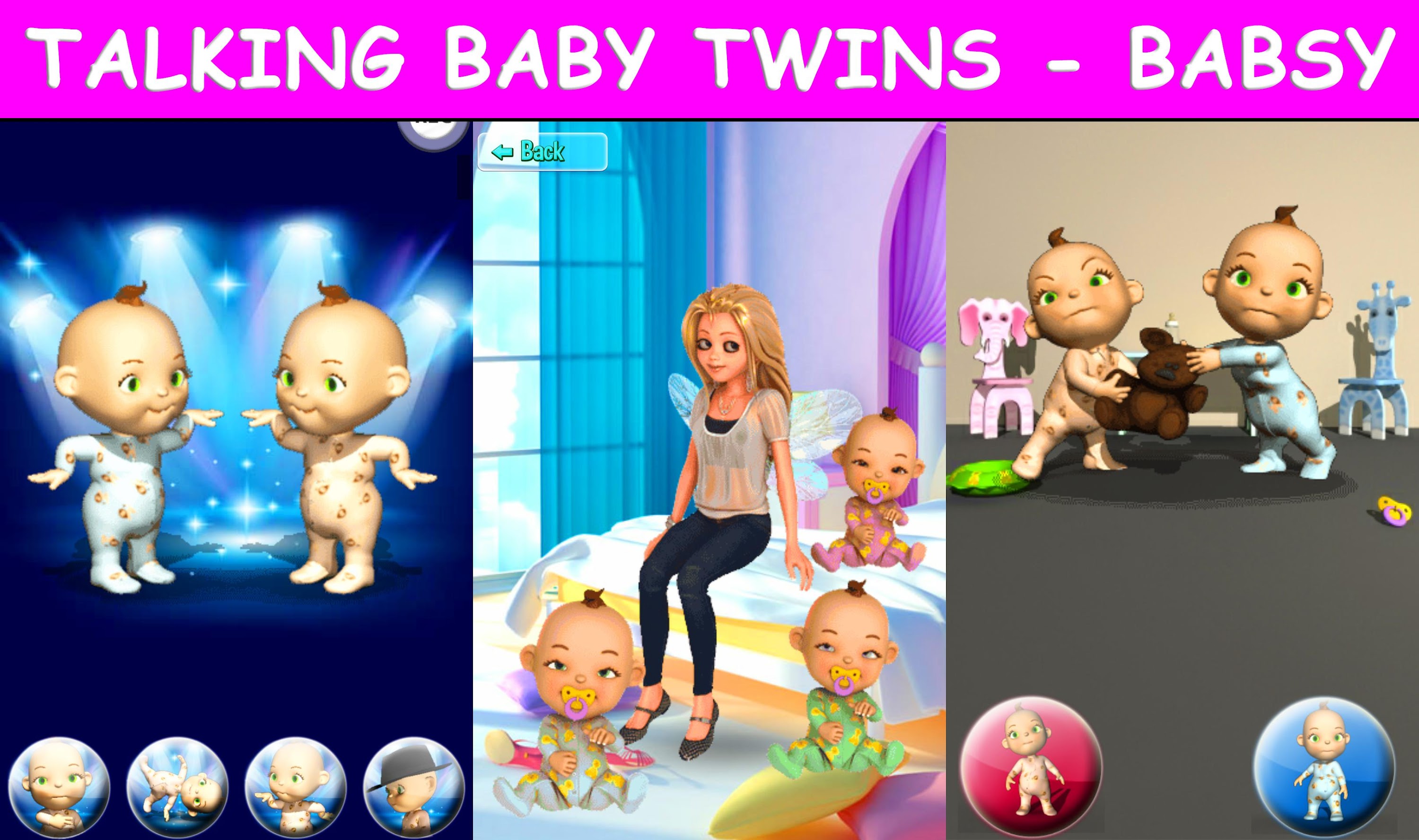 اسکرین شات 1 برنامه Talking Baby Twins - Babsy