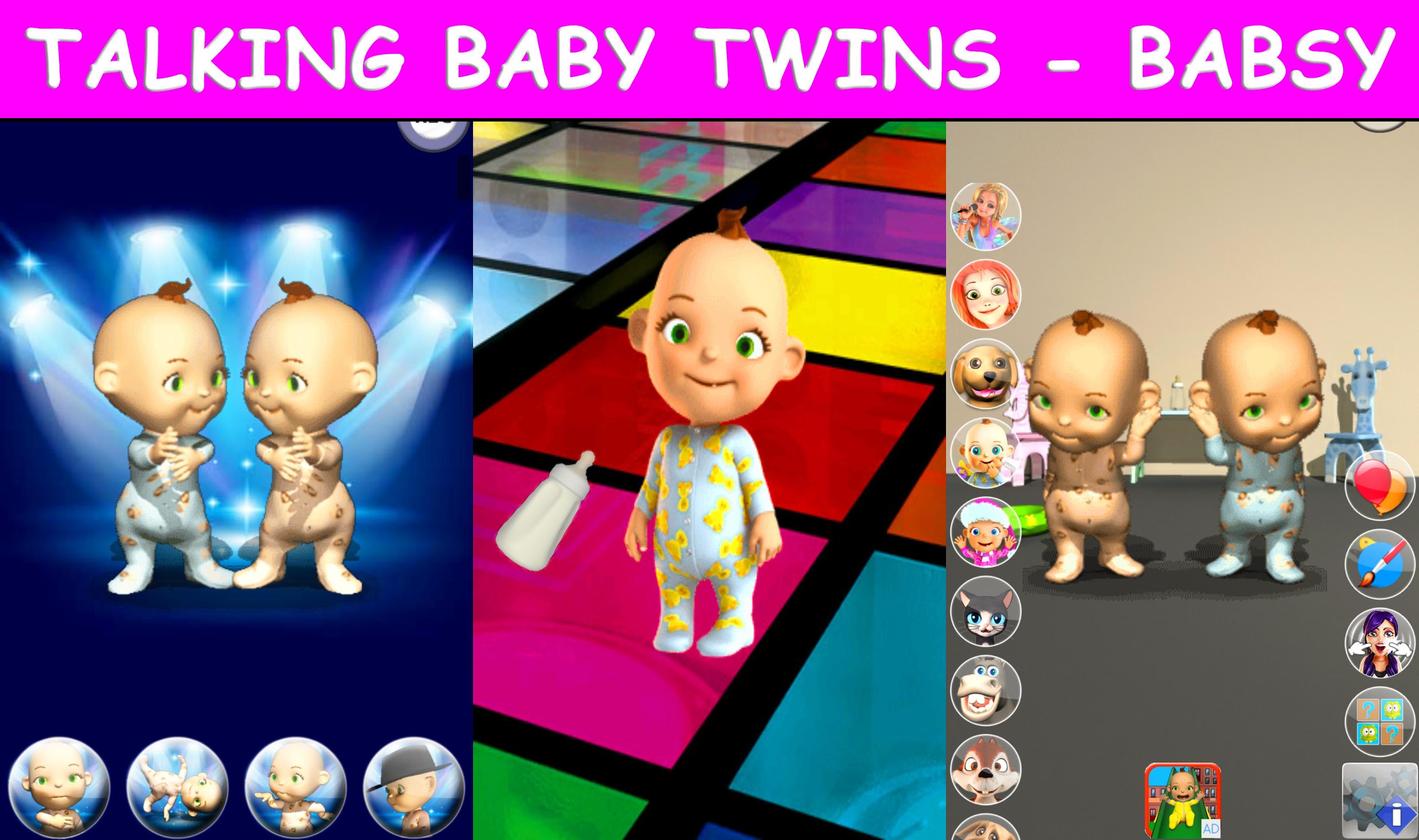 اسکرین شات 4 برنامه Talking Baby Twins - Babsy