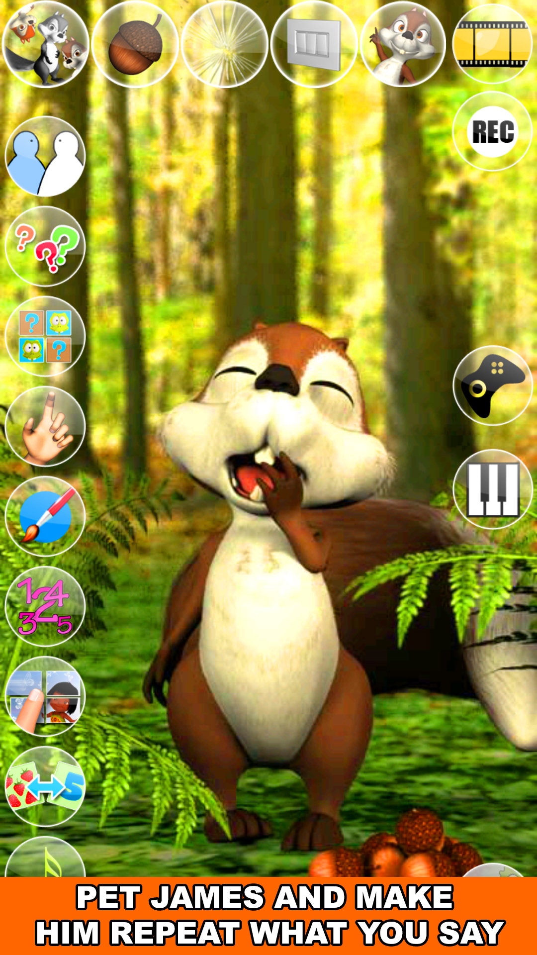 اسکرین شات 6 برنامه Talking James Squirrel