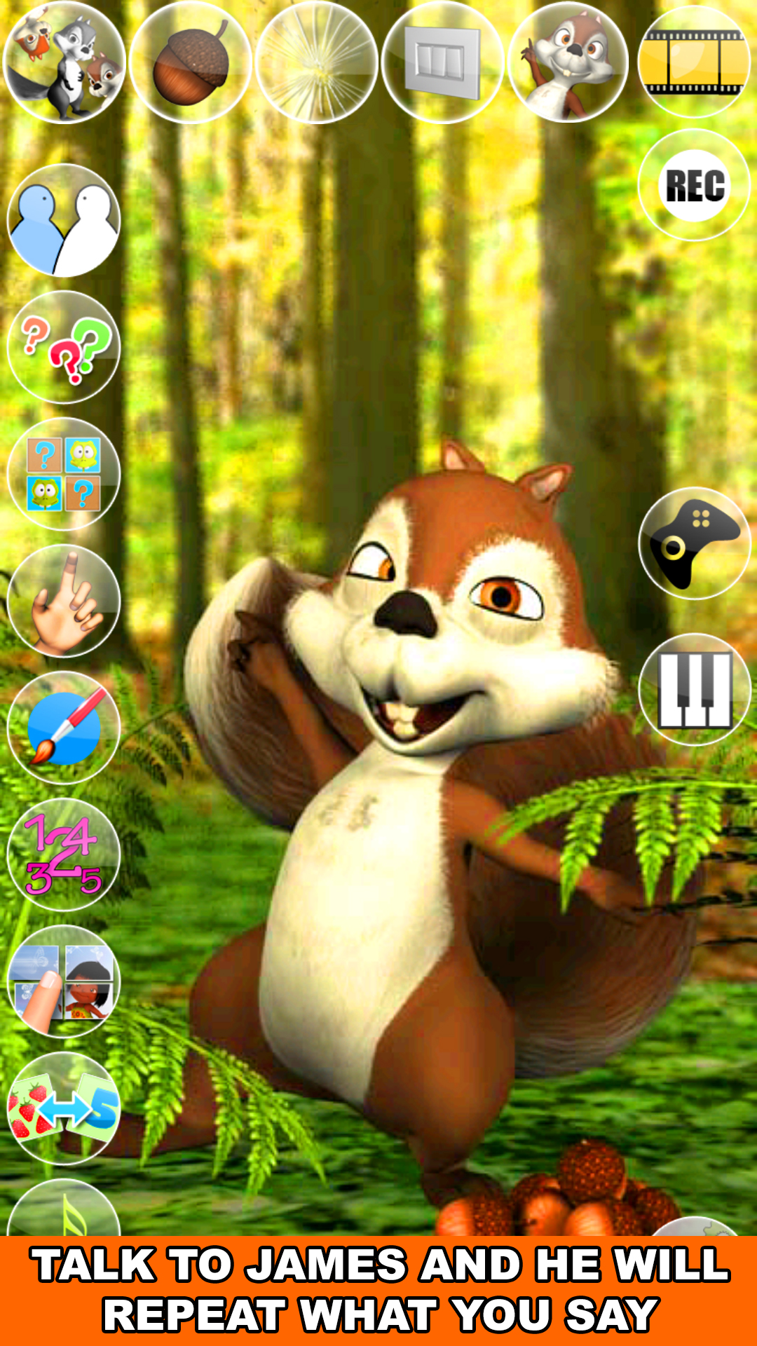 اسکرین شات 1 برنامه Talking James Squirrel