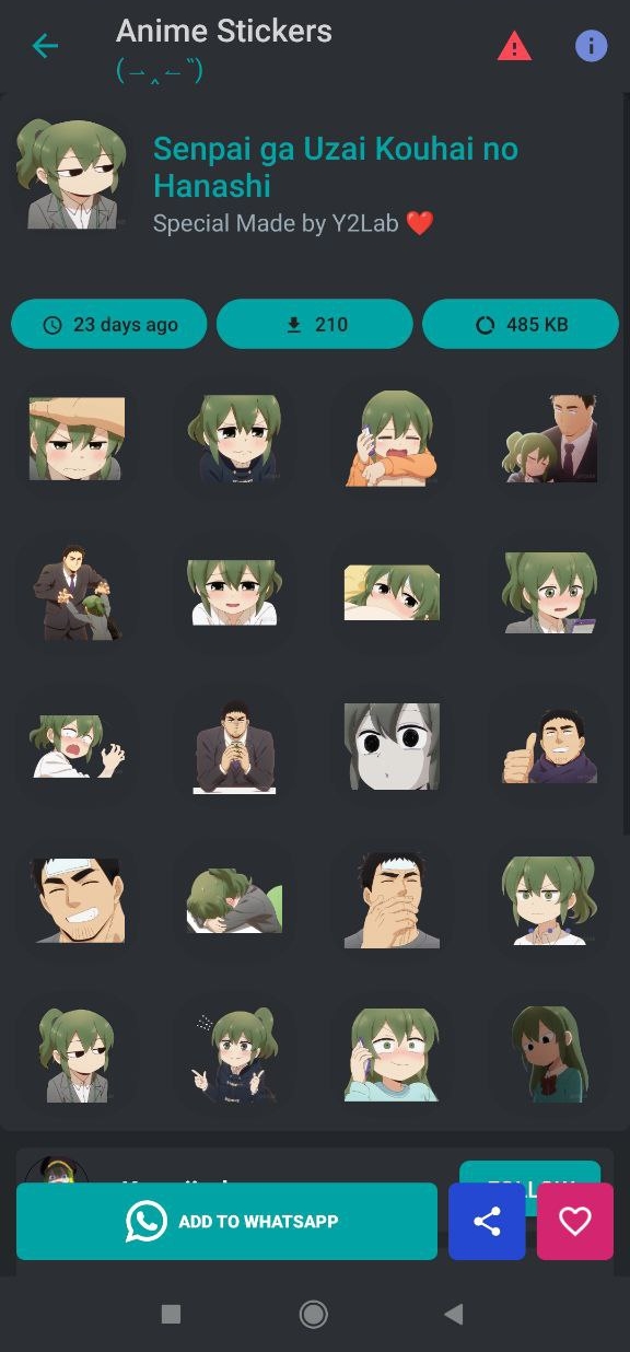 اسکرین شات 4 برنامه Anime Sticker For WASticker