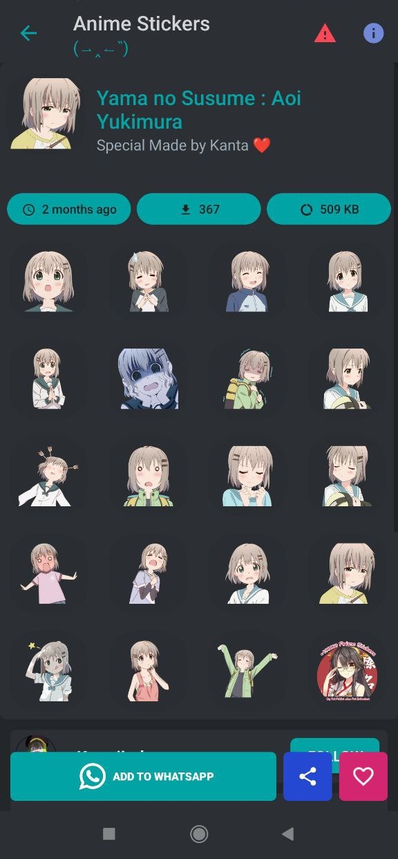 اسکرین شات 7 برنامه Anime Sticker For WASticker