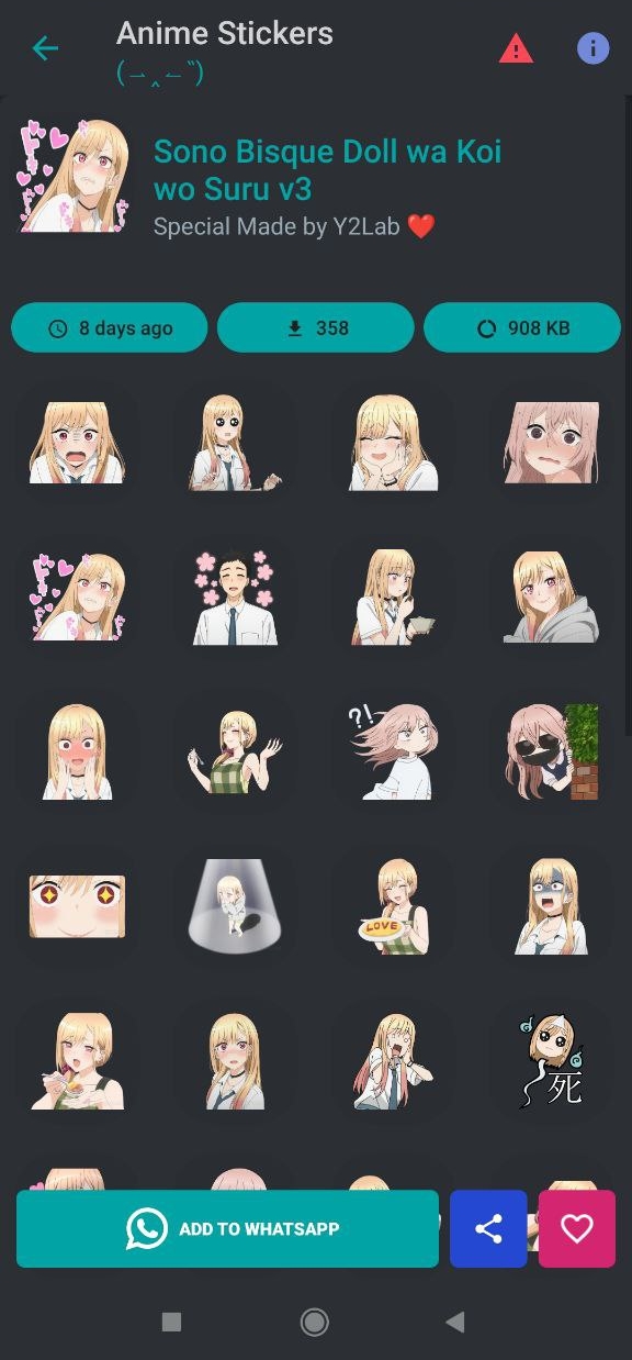 اسکرین شات 6 برنامه Anime Sticker For WASticker