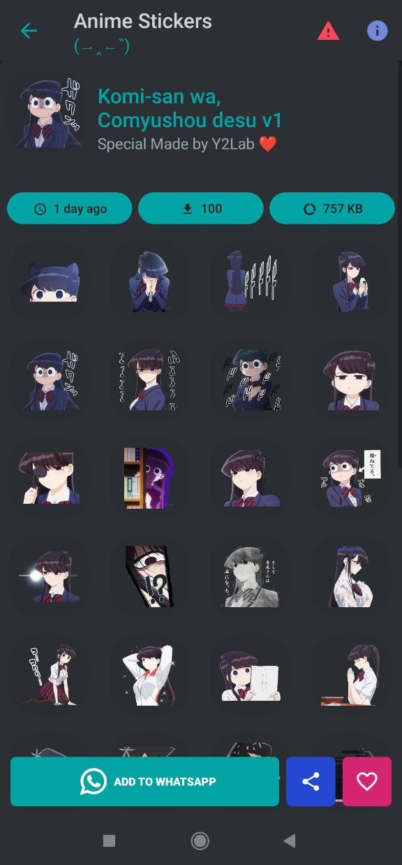 اسکرین شات 5 برنامه Anime Sticker For WASticker