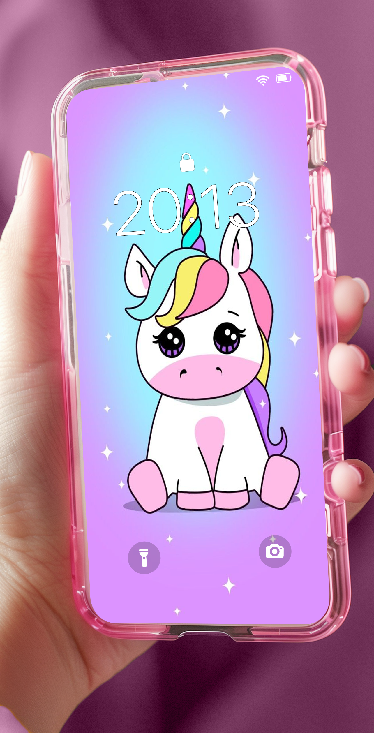 اسکرین شات 1 برنامه Kawaii Unicorn Wallpaper
