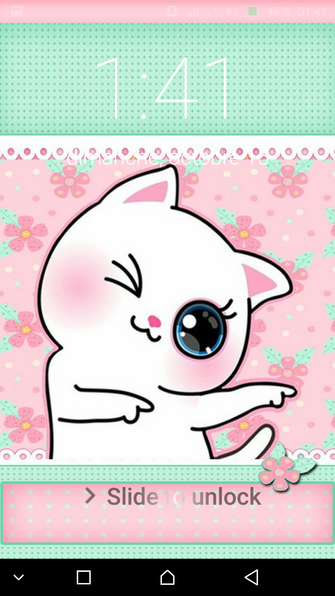 اسکرین شات 2 برنامه Kawaii Cute LockScreen