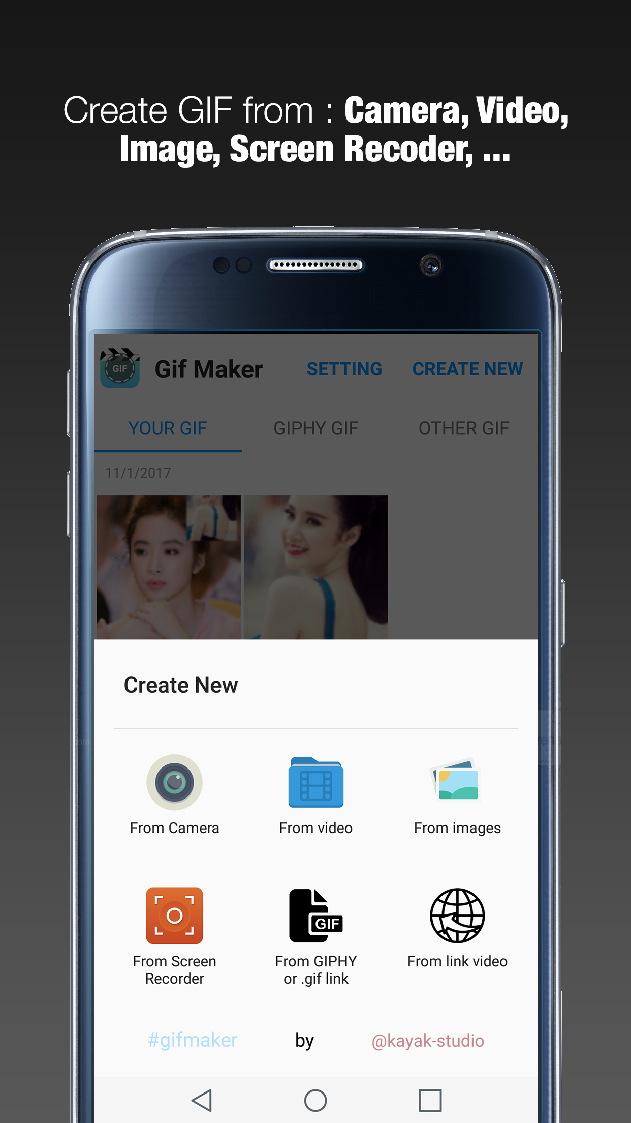 اسکرین شات 1 برنامه GIF Maker  - GIF Editor