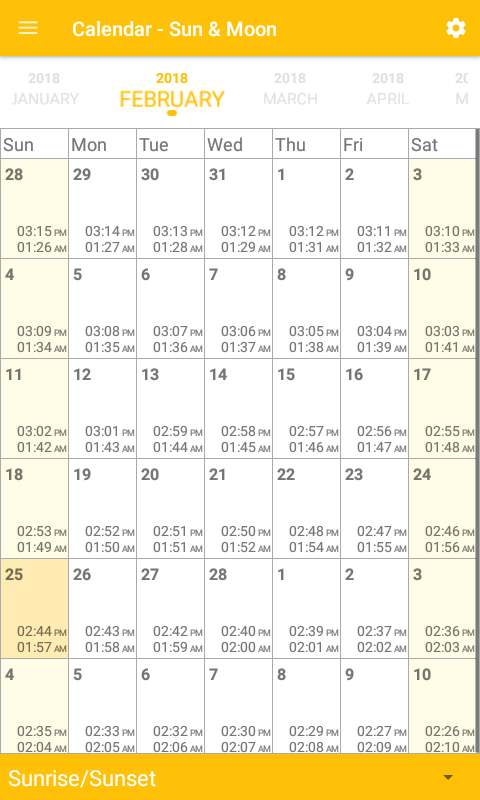 اسکرین شات 4 برنامه Calendar - Sun & Moon