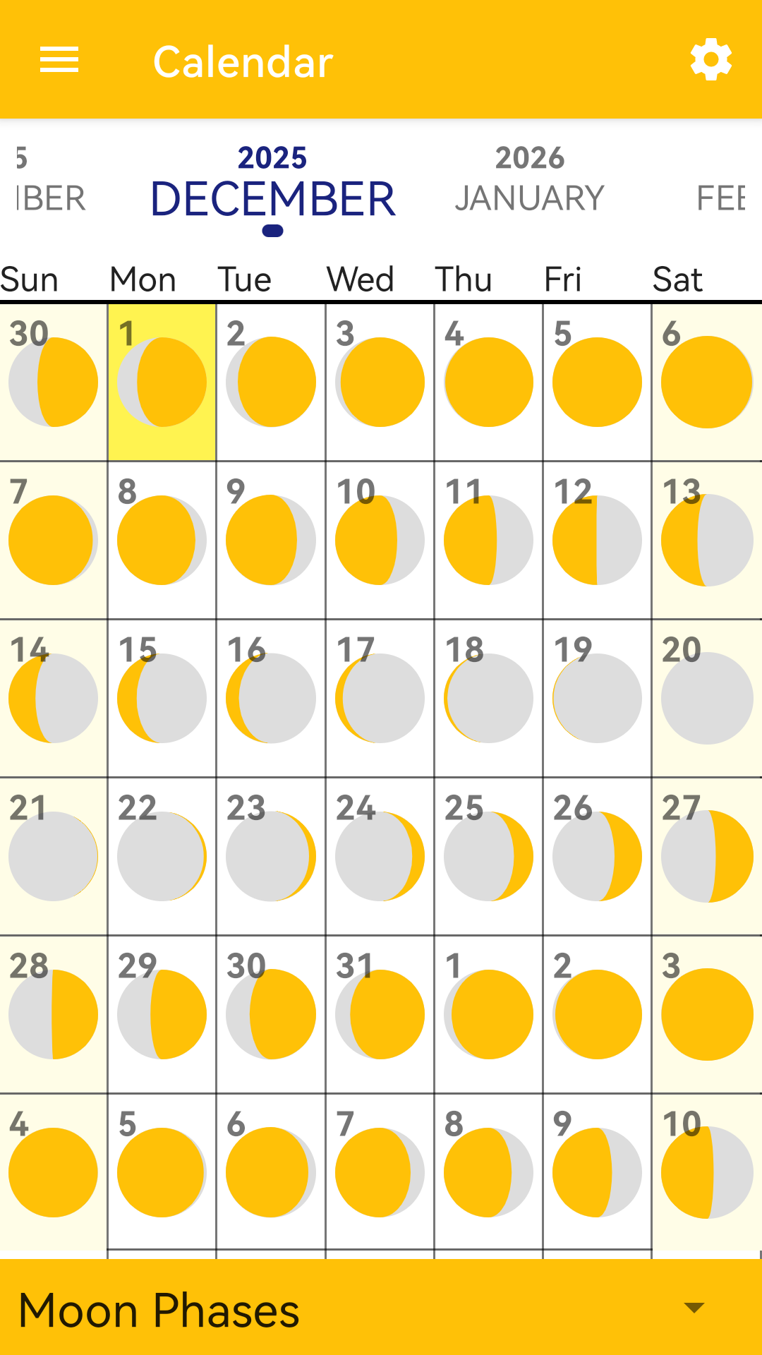 اسکرین شات 4 برنامه Calendar - Sun & Moon