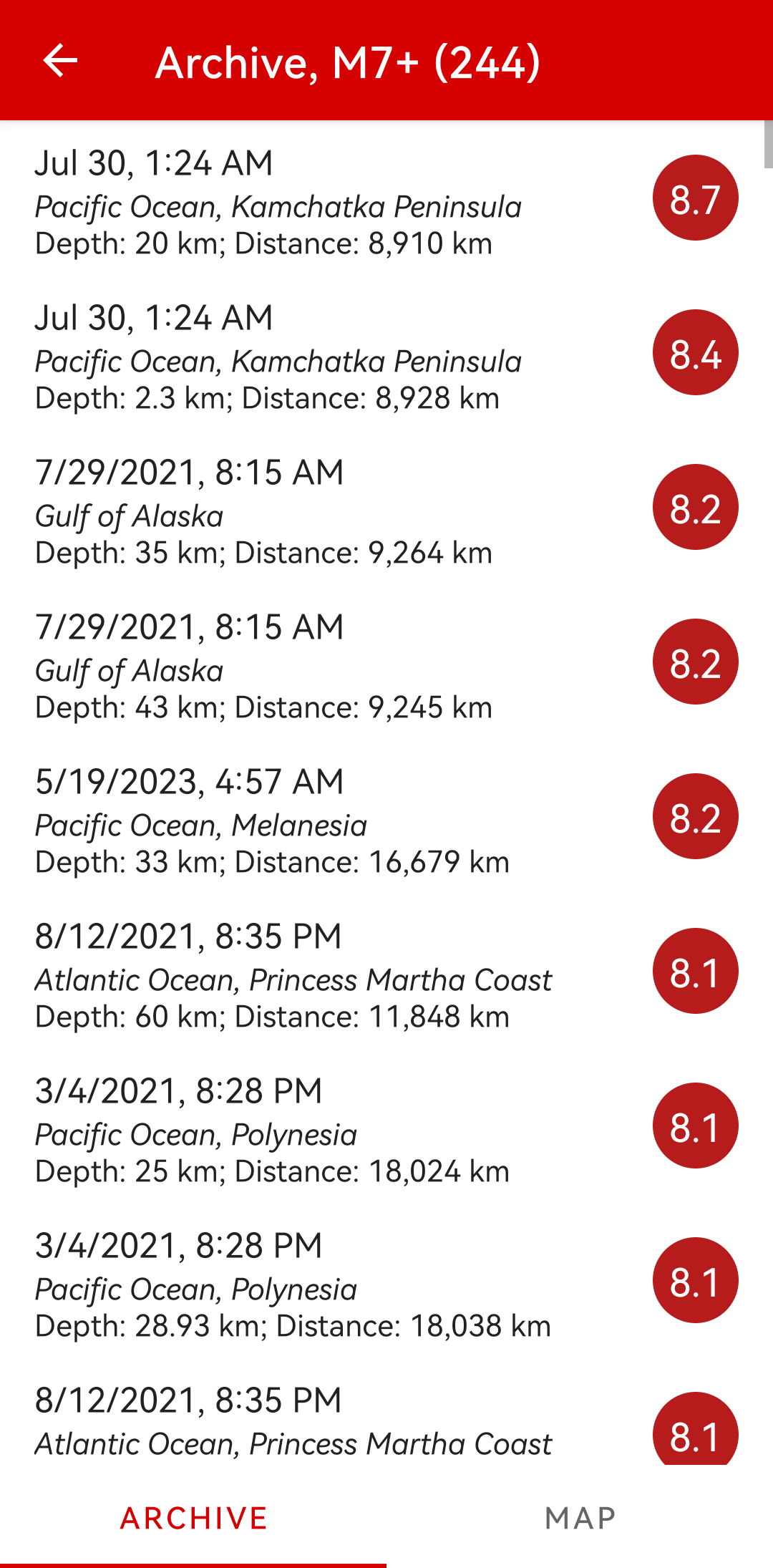 اسکرین شات 5 برنامه Earthquakes