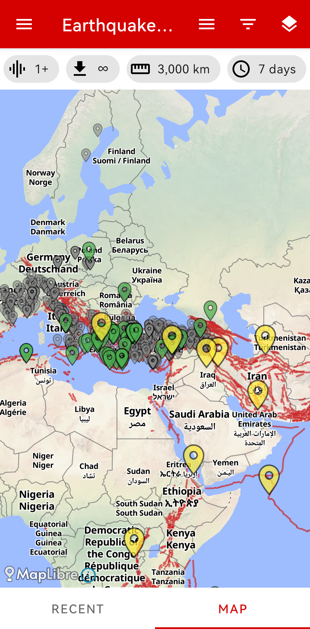 اسکرین شات 1 برنامه Earthquakes