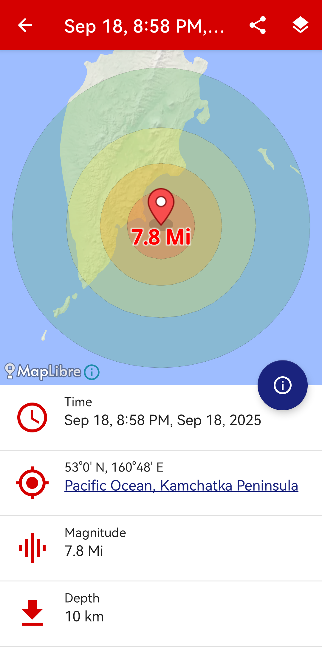 اسکرین شات 3 برنامه Earthquakes