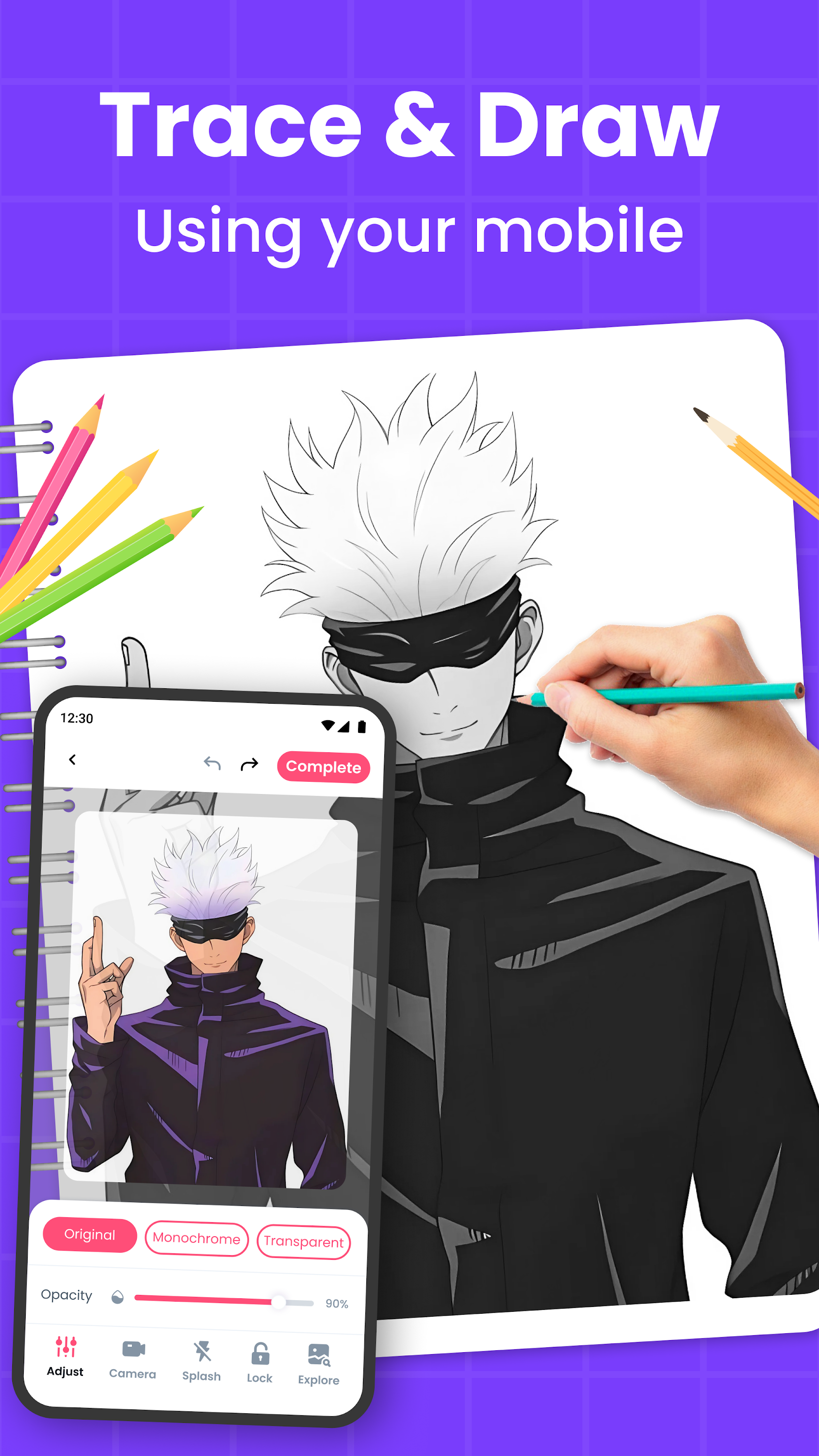 اسکرین شات 1 برنامه Anime AR Draw: How to Draw