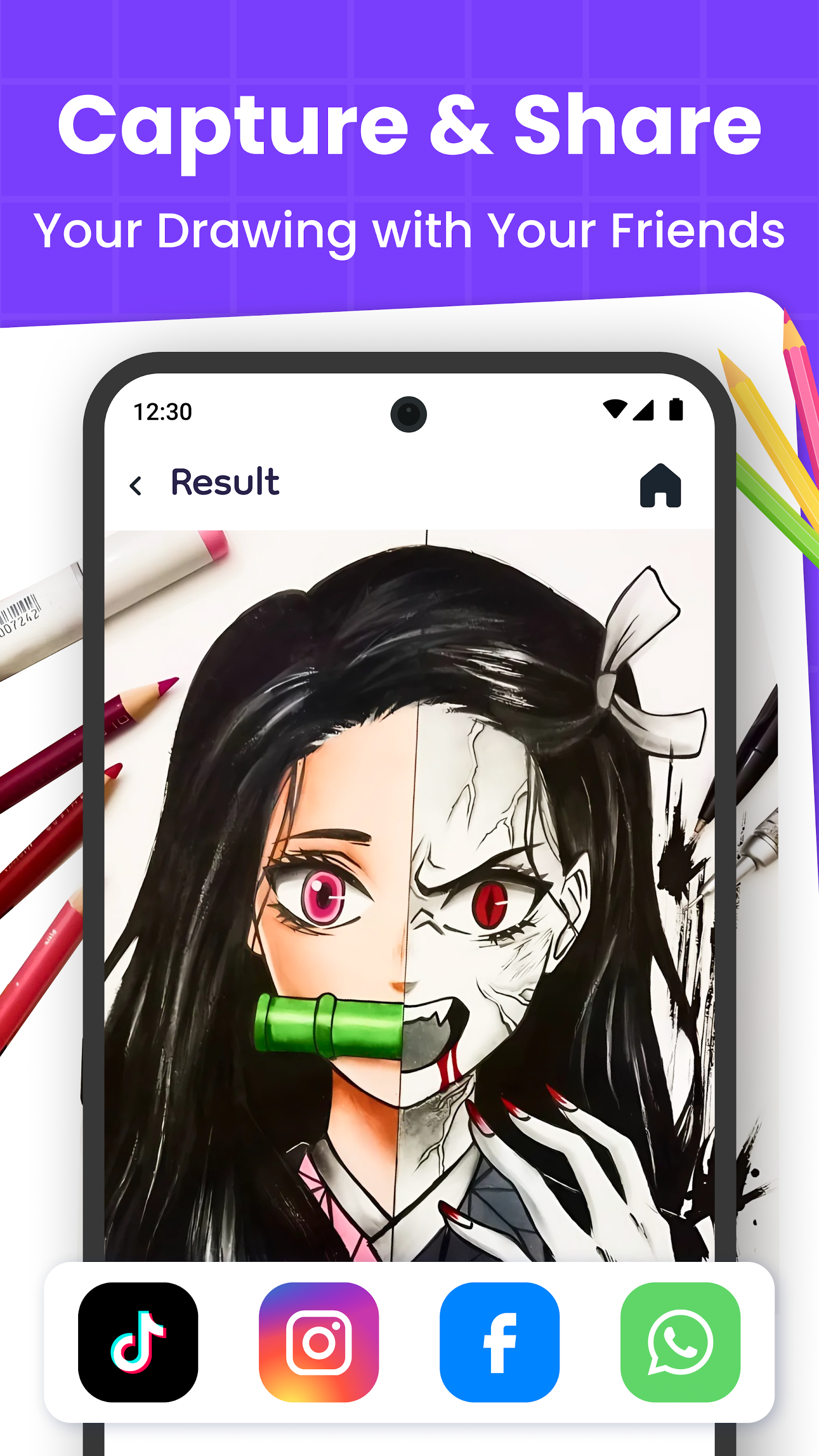 اسکرین شات 6 برنامه Anime AR Draw: How to Draw