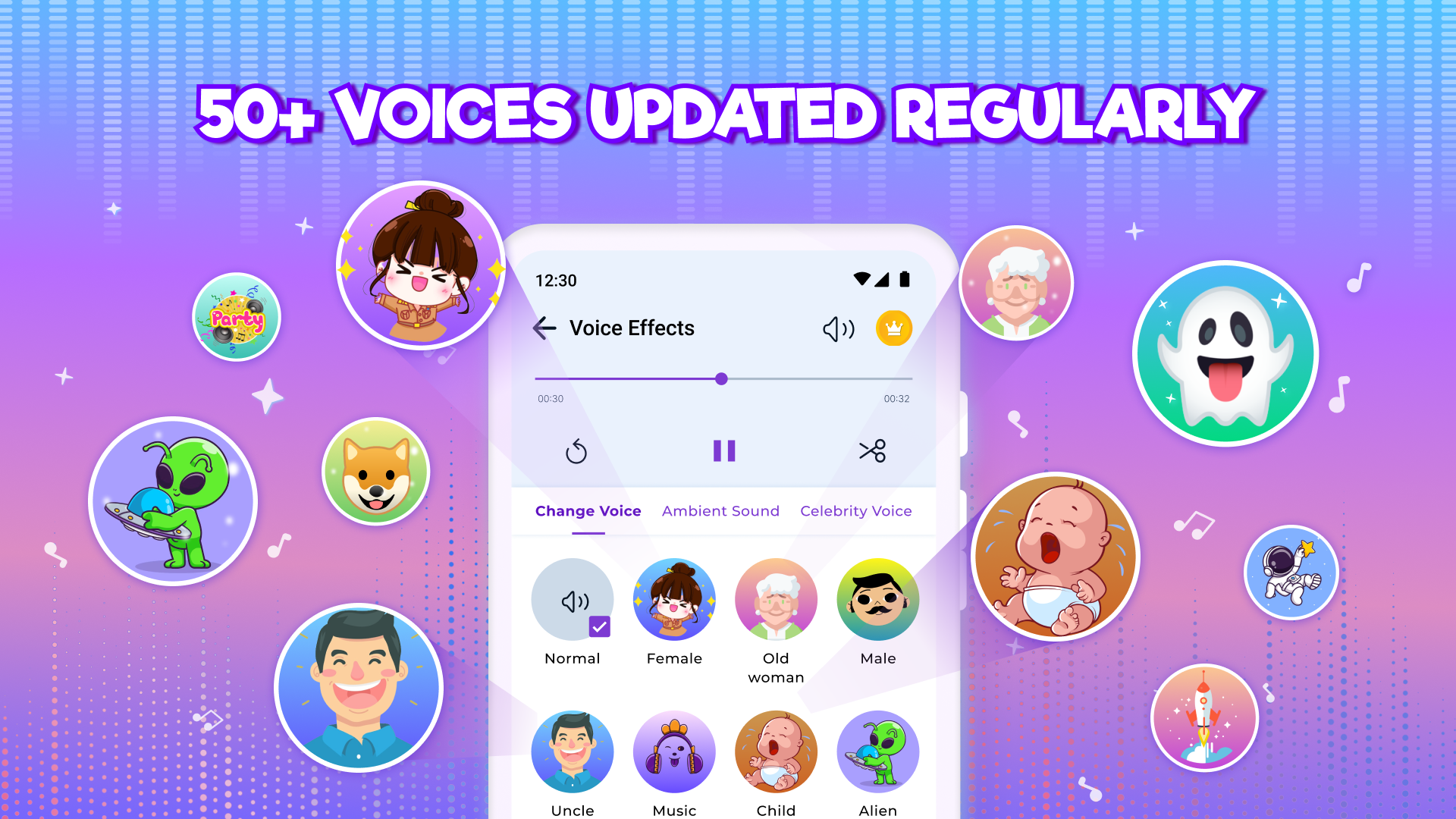اسکرین شات 1 برنامه Voice Changer - Sound Effects